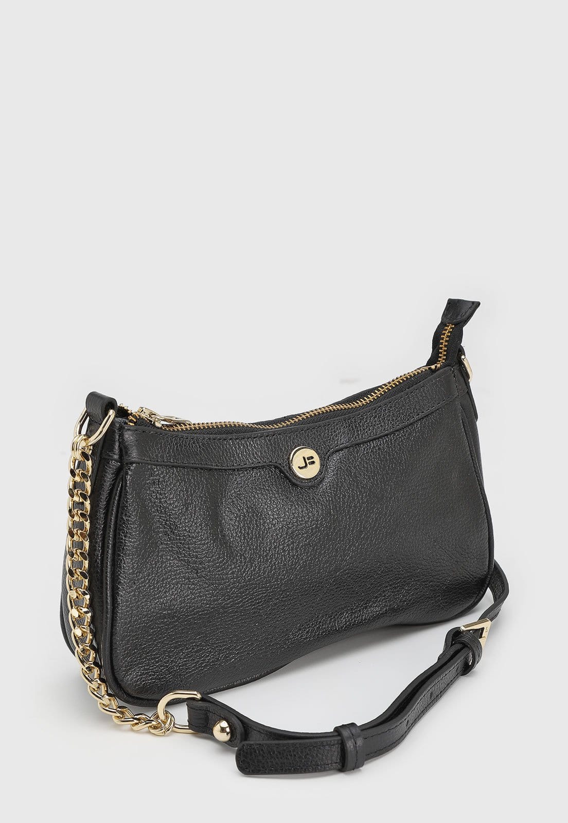 Vista 2 Bolsa Feminina Jorge Bischoff Alça Corrente Preta Jorge Bischoff preto