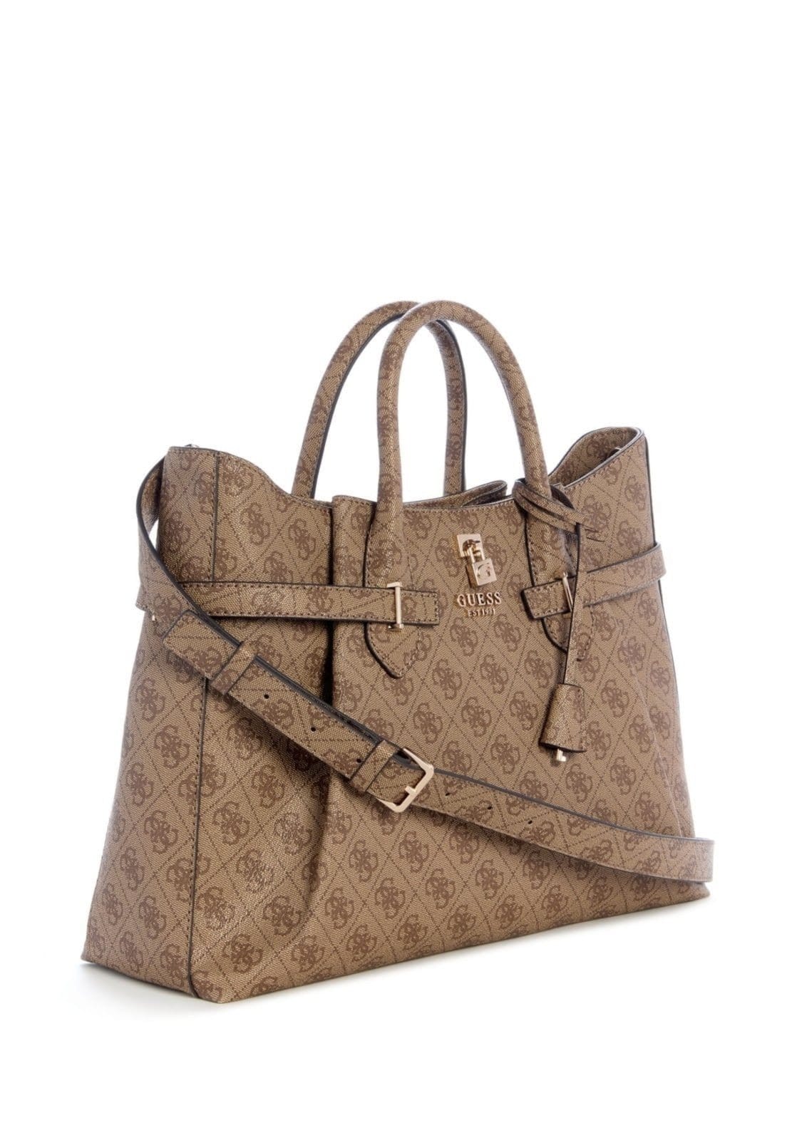 Vista 2 Bolsa Guess Yesba Girlfriend Satchel Bege Guess amarelo