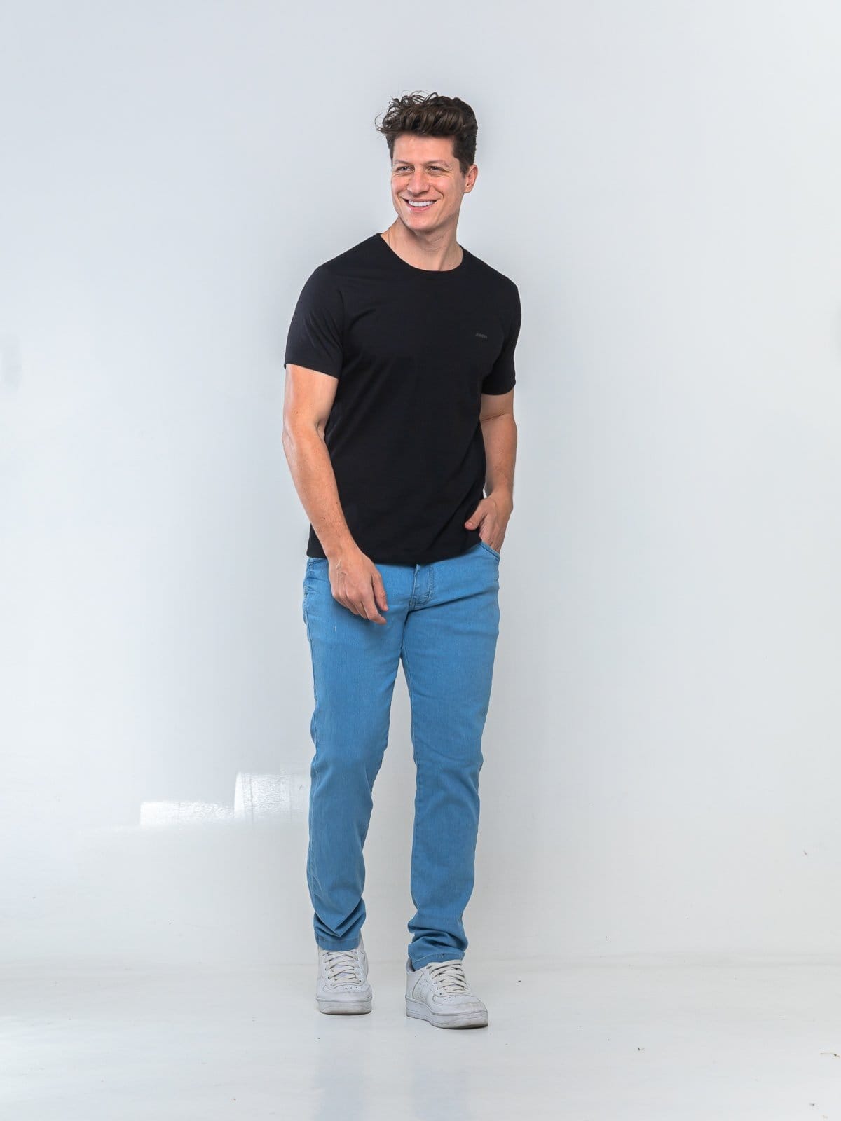 Calça Masculina Tempo Habil Delave Casual e Confortavel