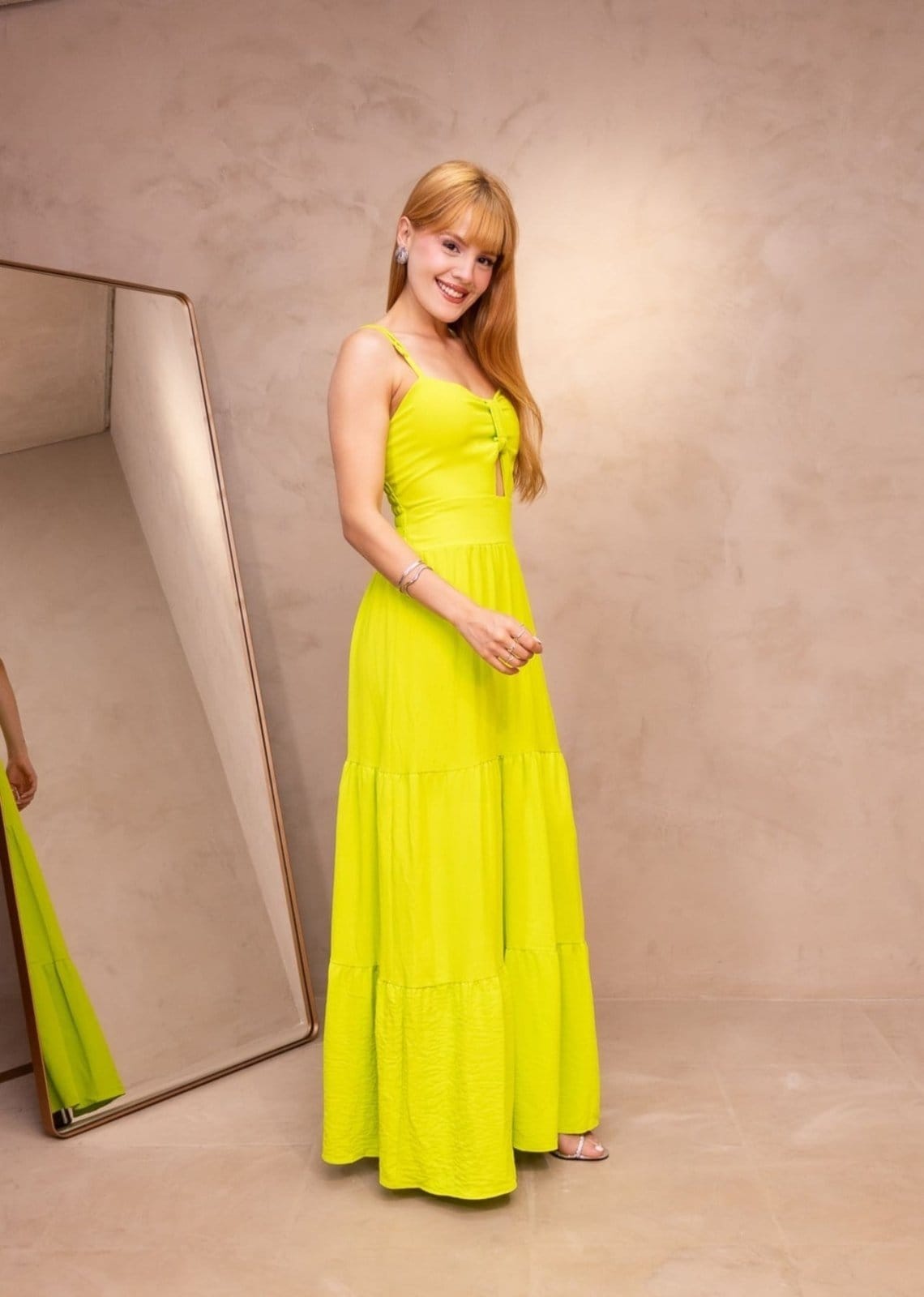 Vestido Midi Alcinha Cut Out Viscose Jack Limão - 2