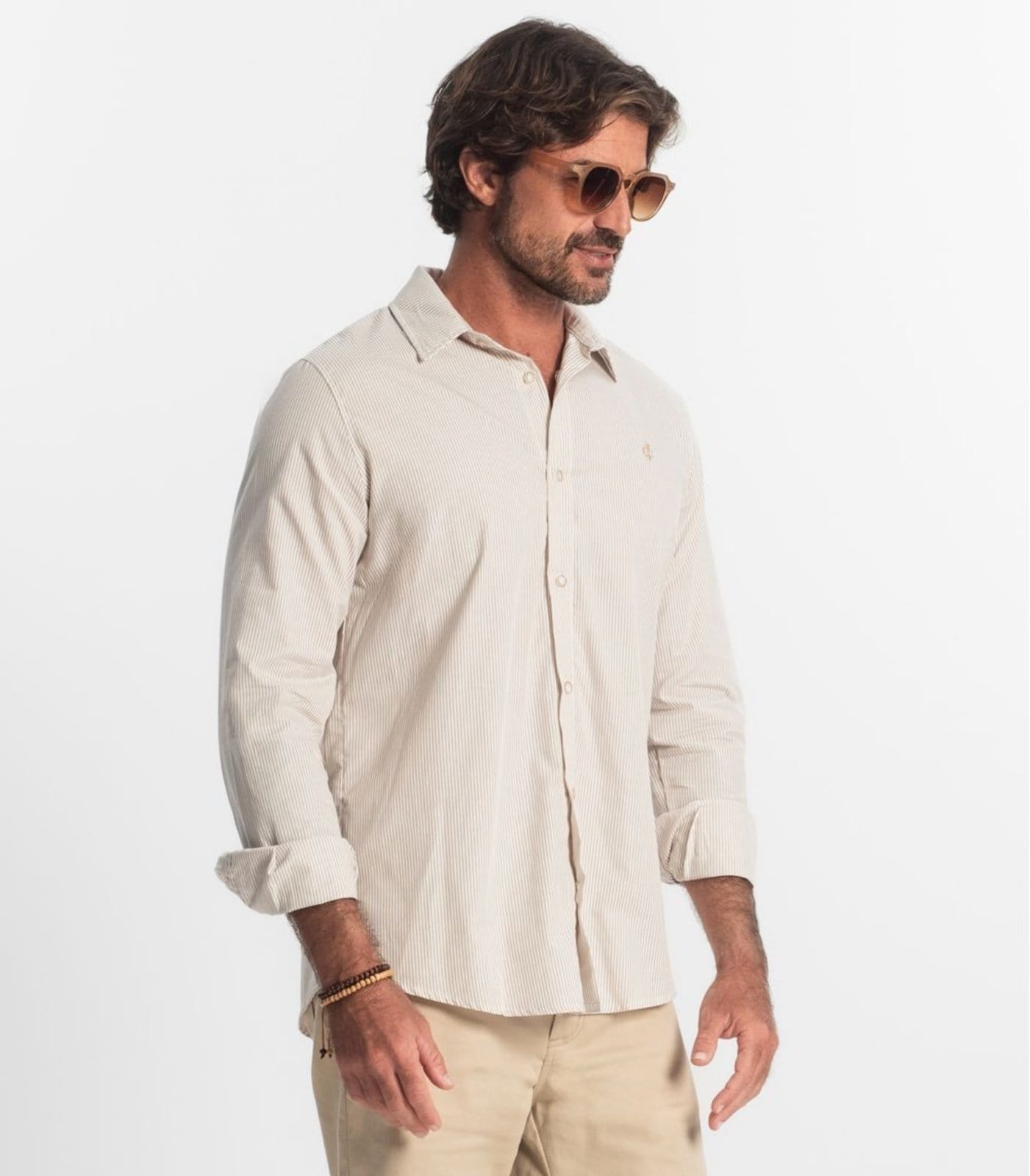 Vista 2 Camisa Manga Longa Diametro Diametro marrom