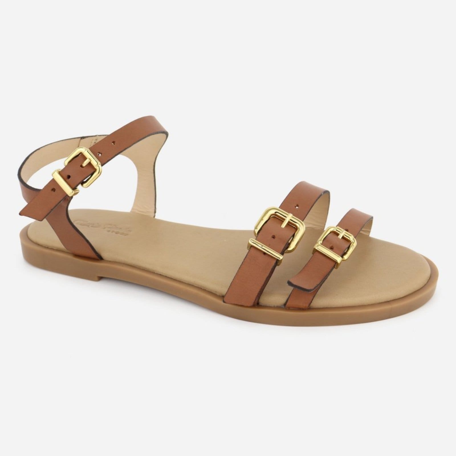 Rasteira Couro Maria Paula Rasteirinha Fivela