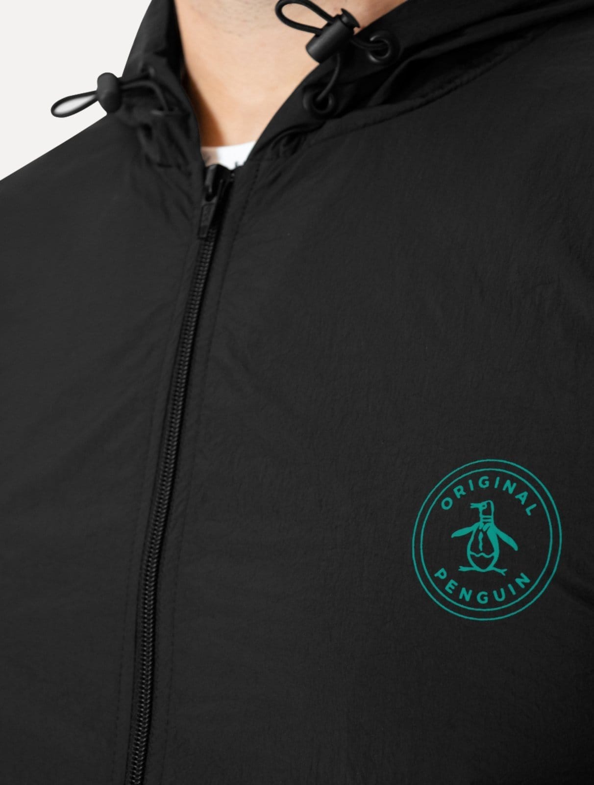 Vista 2 Jaqueta Original Penguin Masculina Corta-Vento Sport Nylon Preta Original Penguin preto