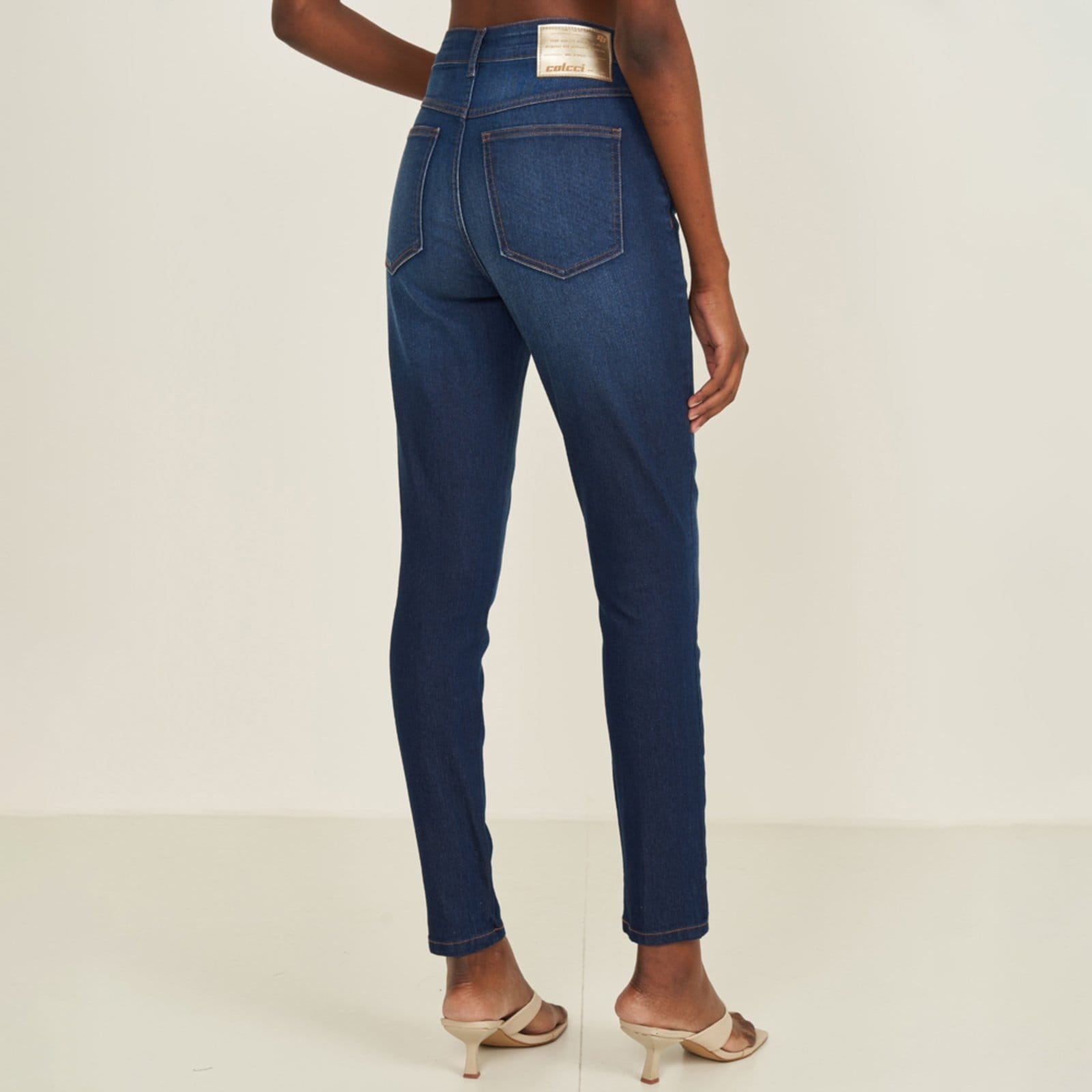 Vista 2 Calça Jeans Colcci Karen Ve26 Feminino Colcci azul