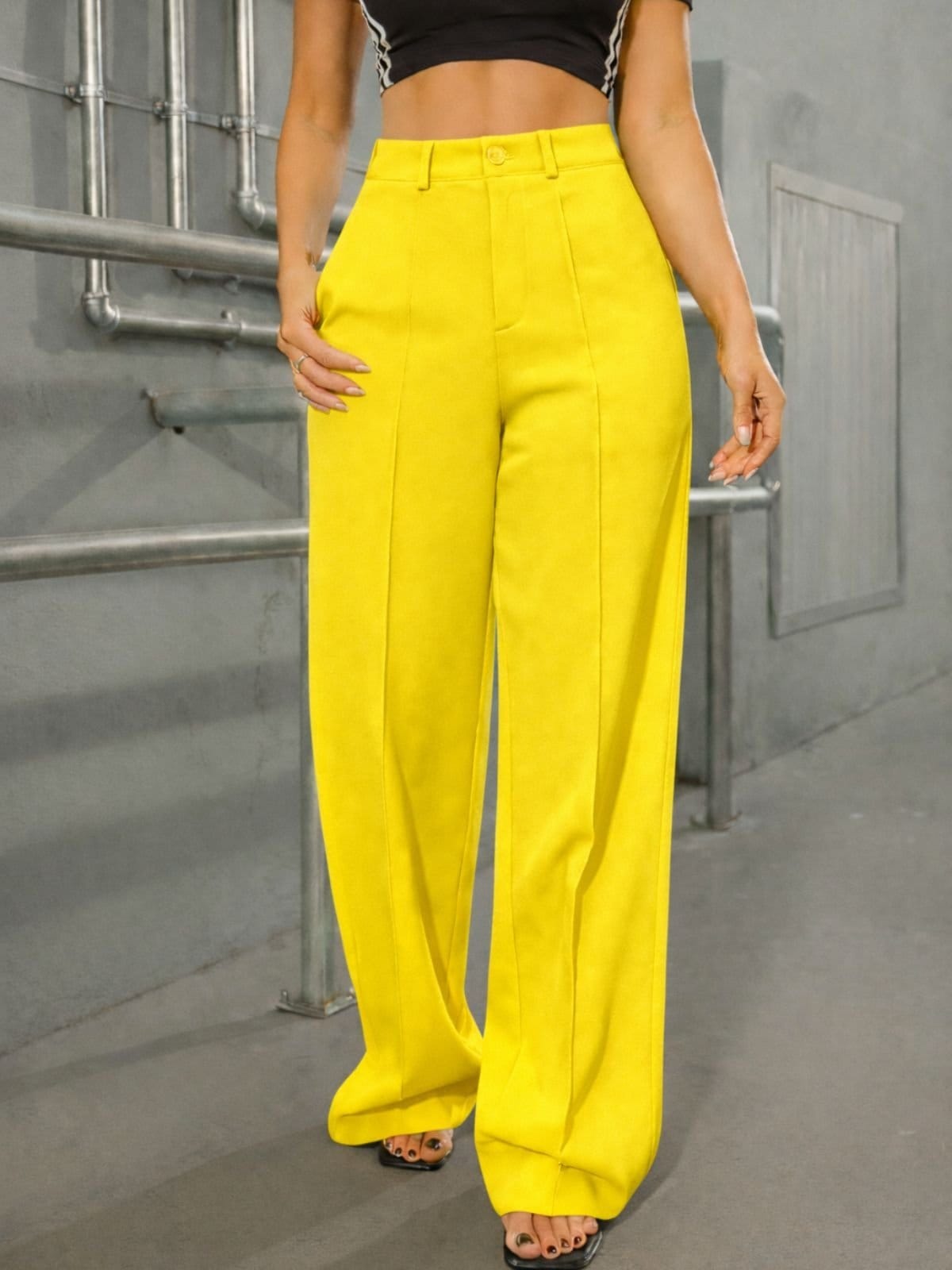 Calça Wide Leg Pantalona Alfaiataria Feminina CKF Wear