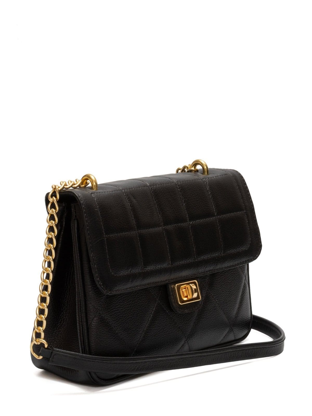 Vista 2 Bolsa de Couro Tiracolo Griffazzi Preta Griffazzi preto