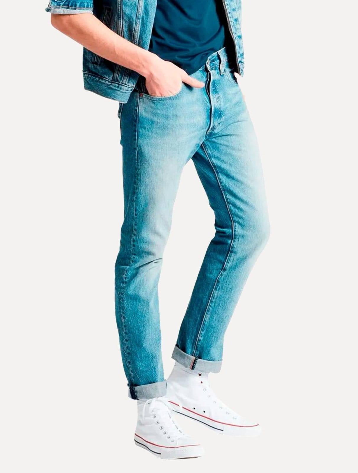 Calça Jeans Levis 501 Original Stretch Clara