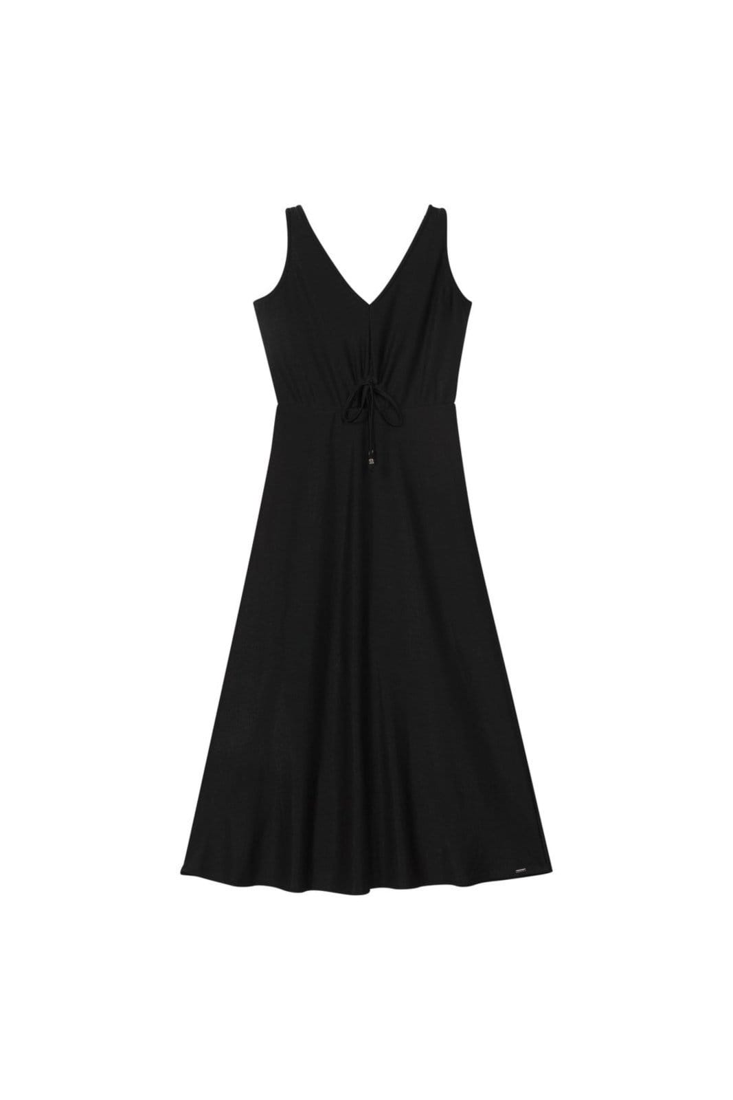 Vista 2 Vestido Feminino Alça Ajustável Marialícia Marialícia preto