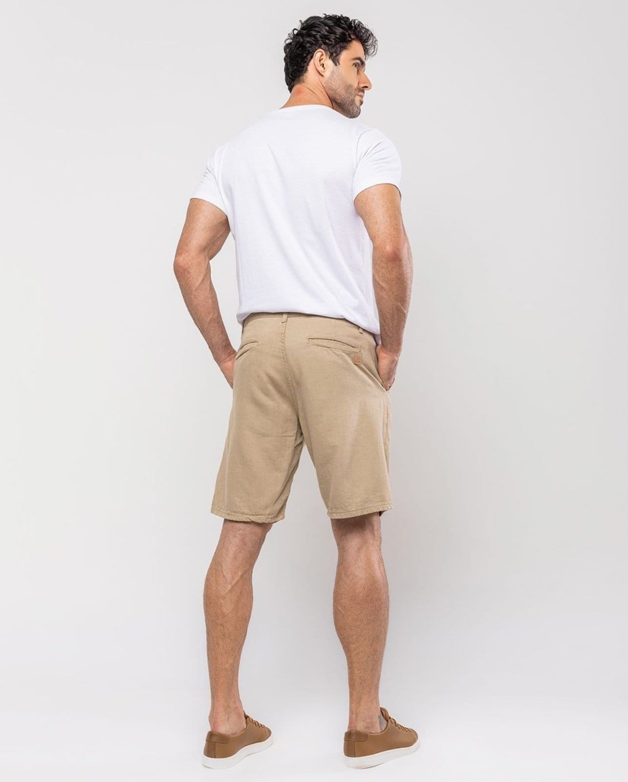 Vista 2 Bermuda Chino Masculina 11101 Caqui Consciência cáqui caqui