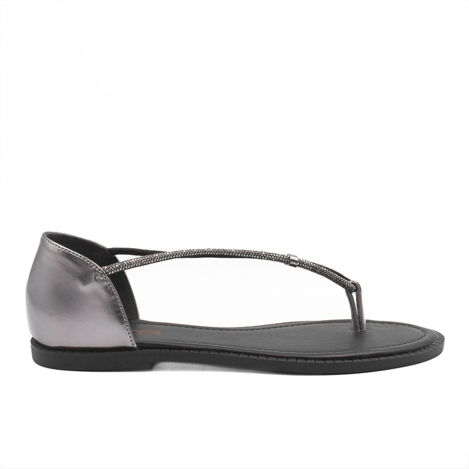 Rasteira fechada Zatta Brilho Lady Chumbo