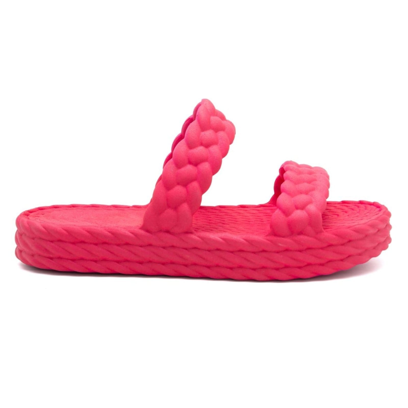 Vista 2 Chinelo Feminino Anna Andrade Casual Flatform Plataforma Slide Corda Leve Tendência Anna Andrade rosa