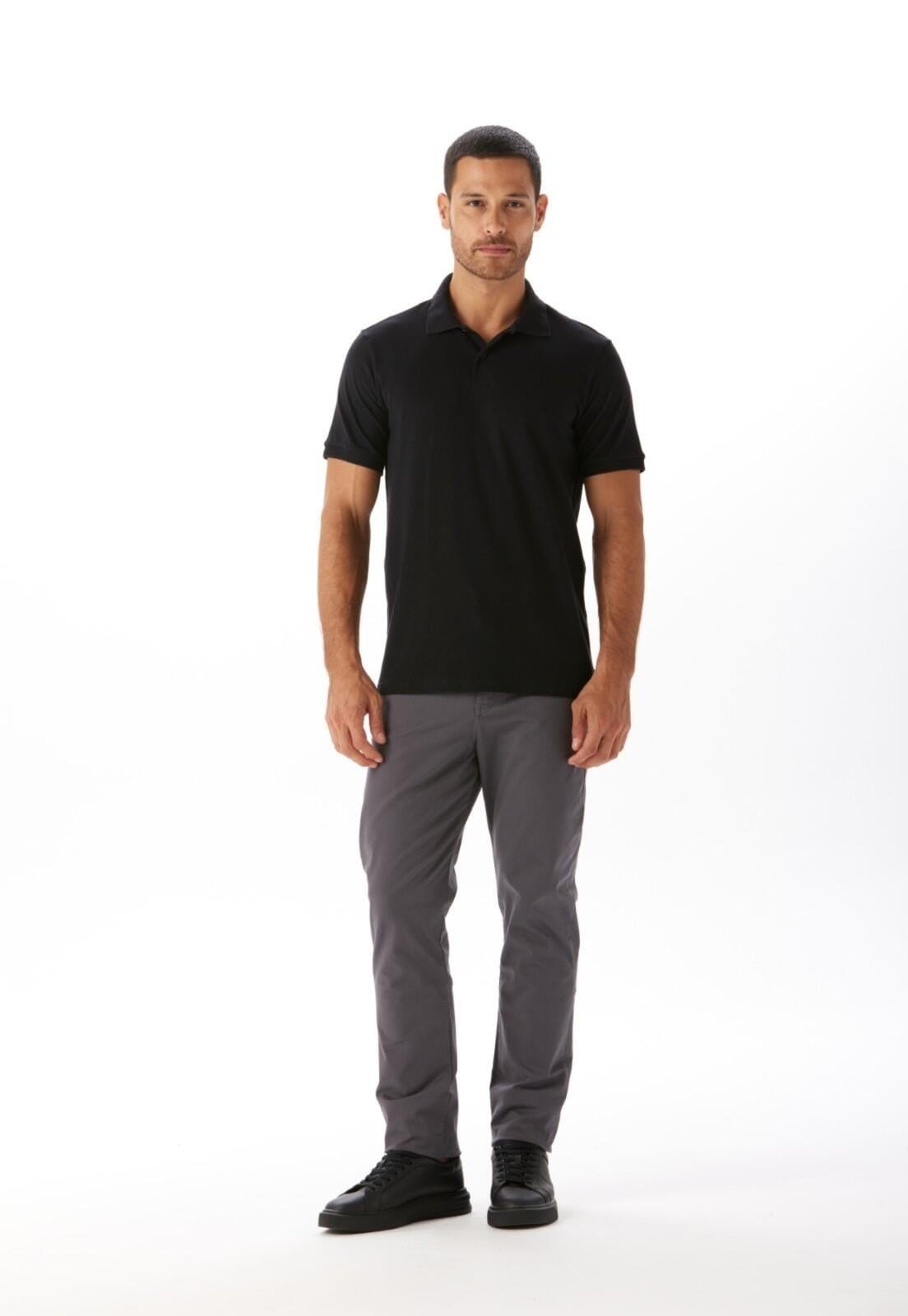 Vista 2 Calça Sarja Slim 5 Bolsos Traymon Chumbo Traymon cinza