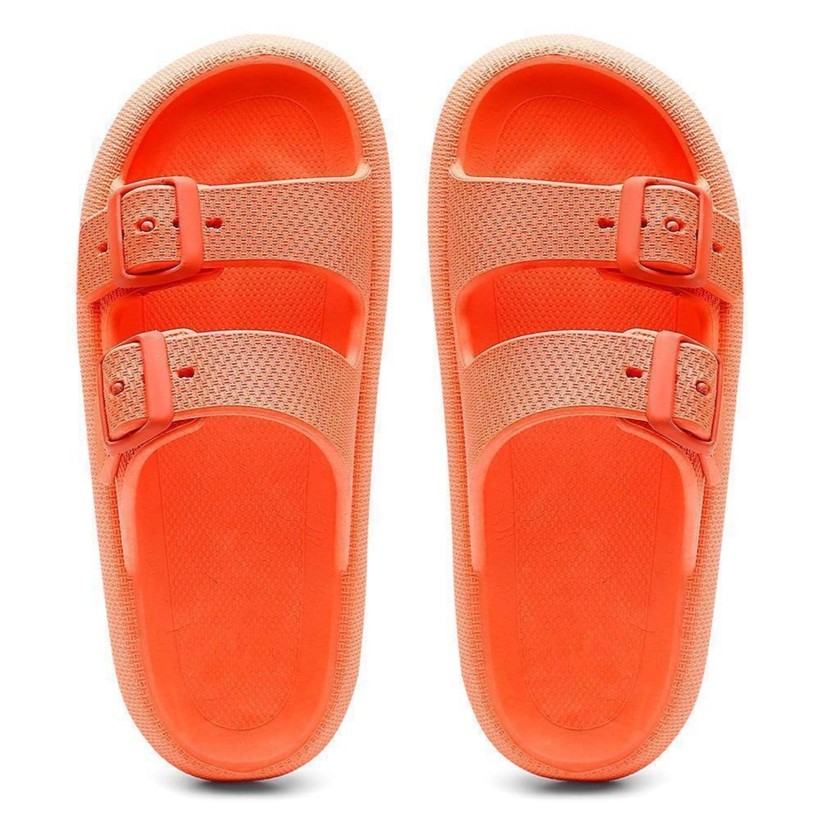 Vista 2 Chinelo Nuvem Birke Lavini Ortopédico Com Fivela Ajustavel Lavini Shoes laranja