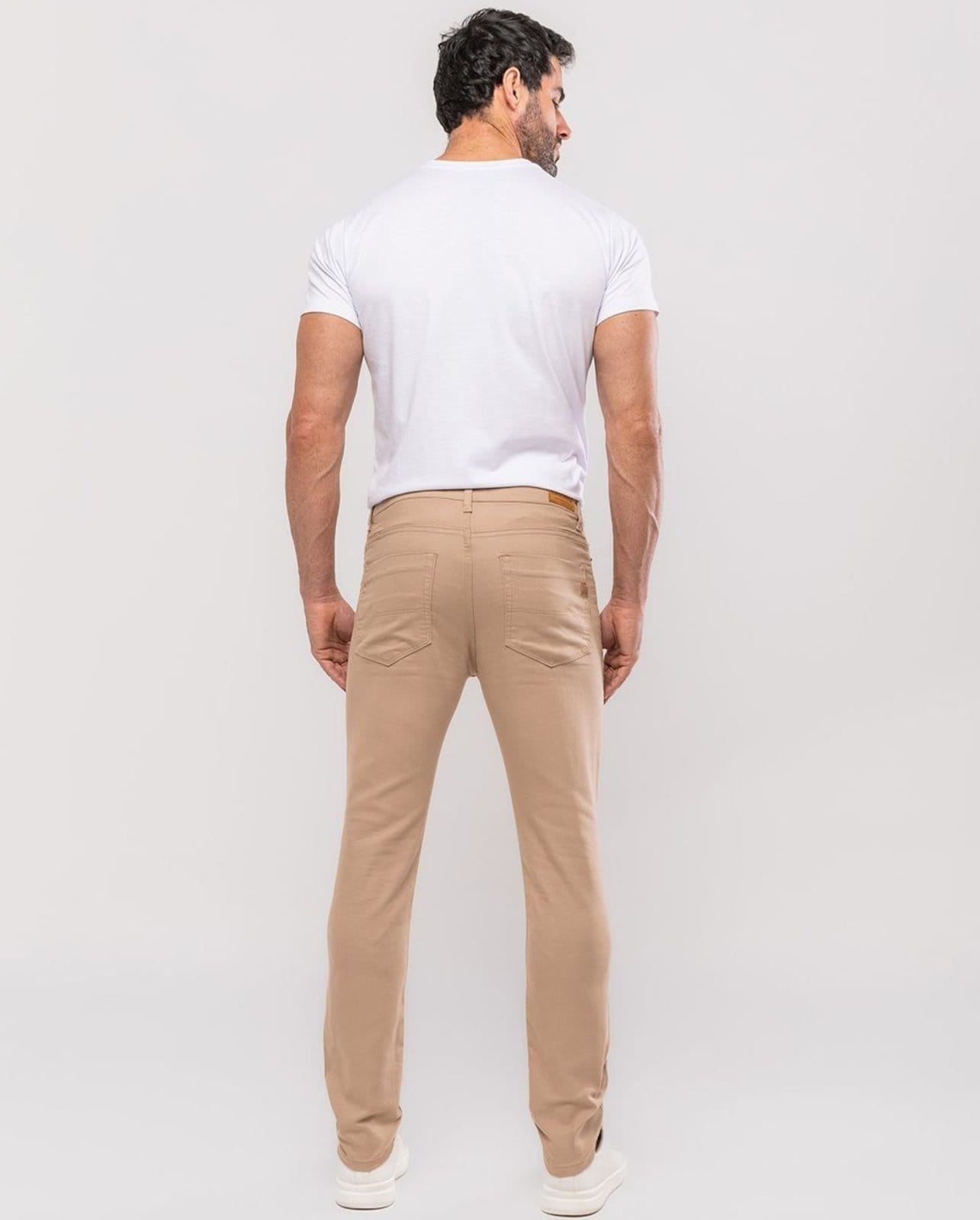 Vista 2 Calça Sarja Masc Slim Fit 24876 Caqui Consciência cáqui caqui