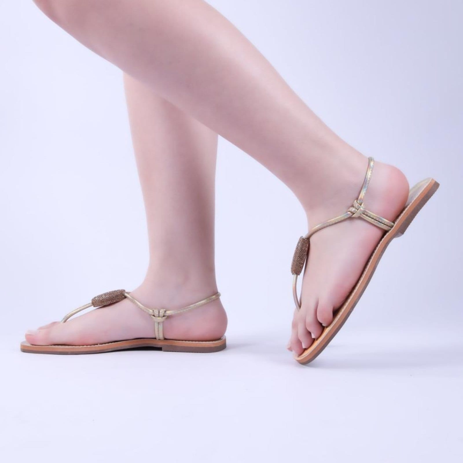 Vista 2 Sandália Feminina Rasteira Zariff 96315 Holografico Dourado Zariff incolor