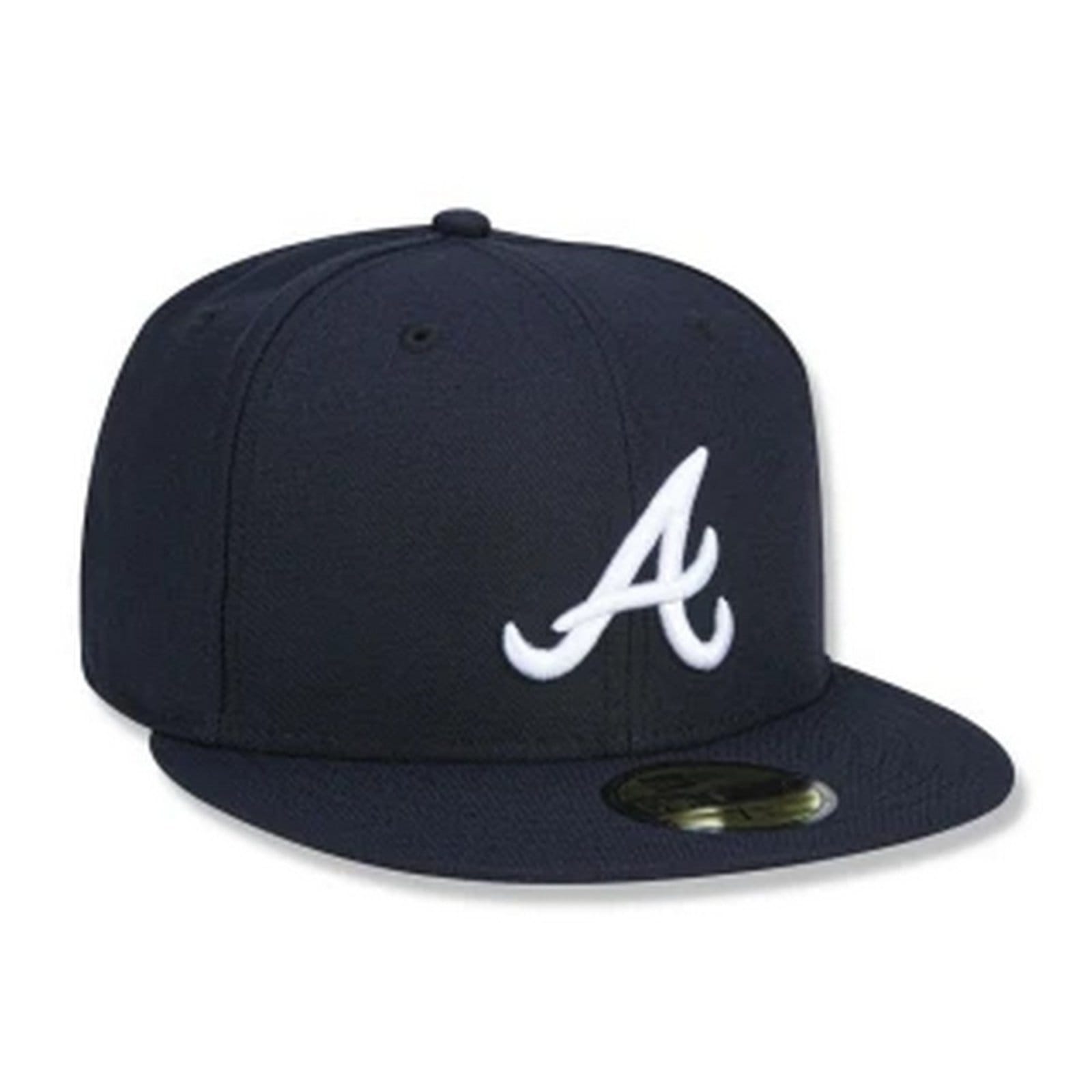 Vista 2 Boné New Era 59fifty Atlanta Braves Aba Reta Fitted Marinho new era azul marinho