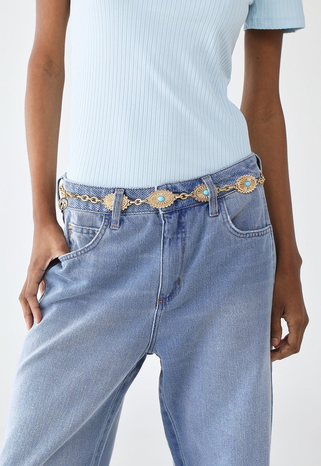 Cinto Feminino Lança Perfume Corrente Pedraria