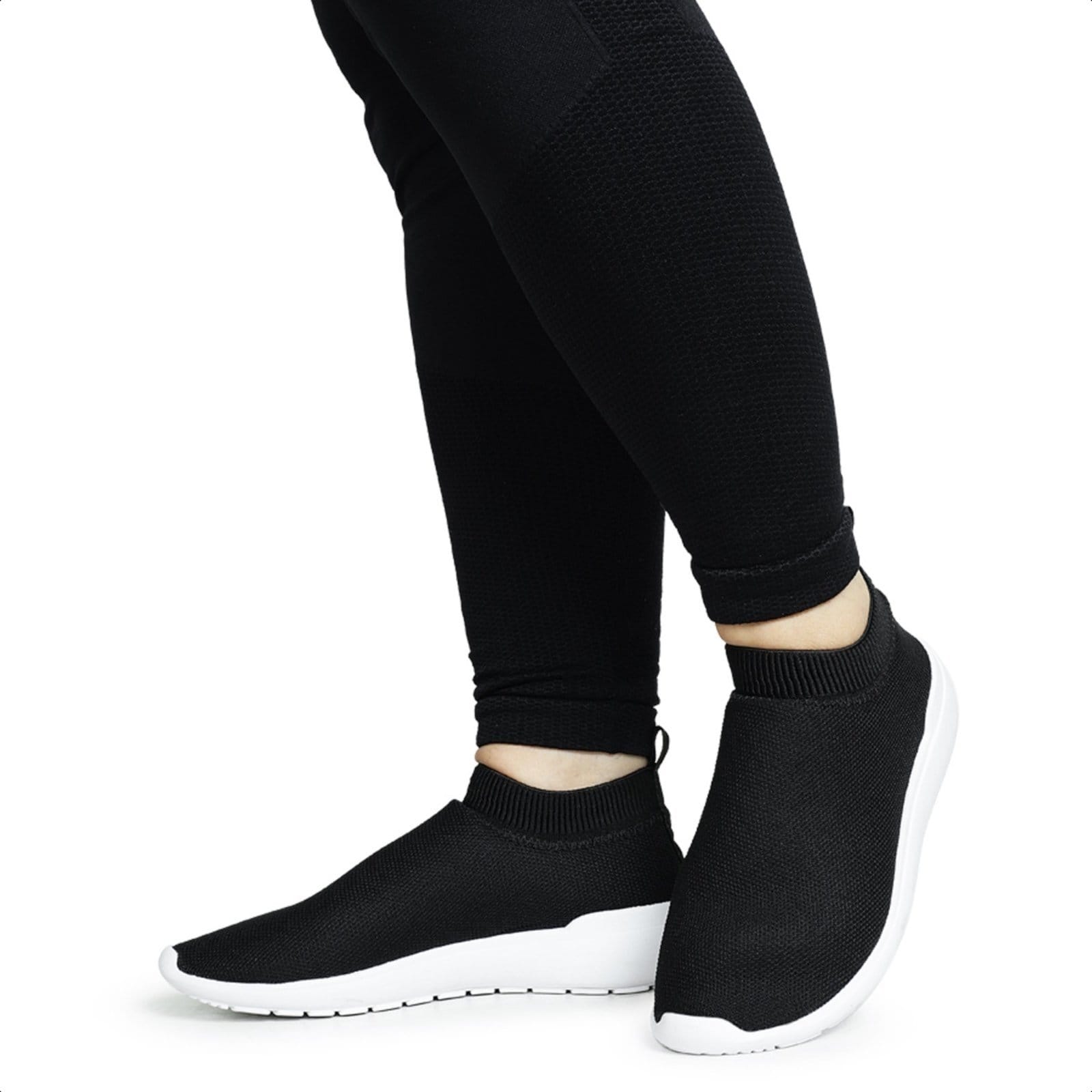 Vista 2 Kit 2 Tênis Feminino Acadêmia Caminhada Esportivo Dia Dia Branco Bia Ramos preto