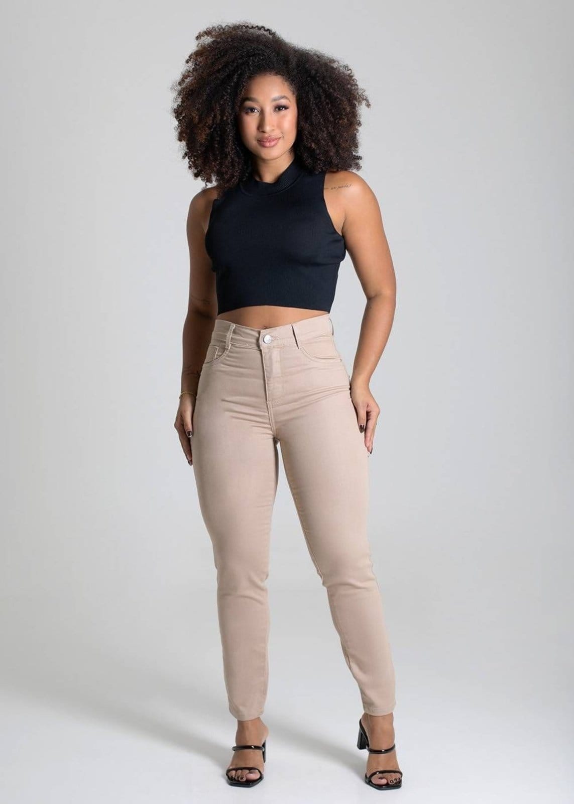 Vista 2 Calça Sarja Sawary Skinny - 278784 Sawary marrom