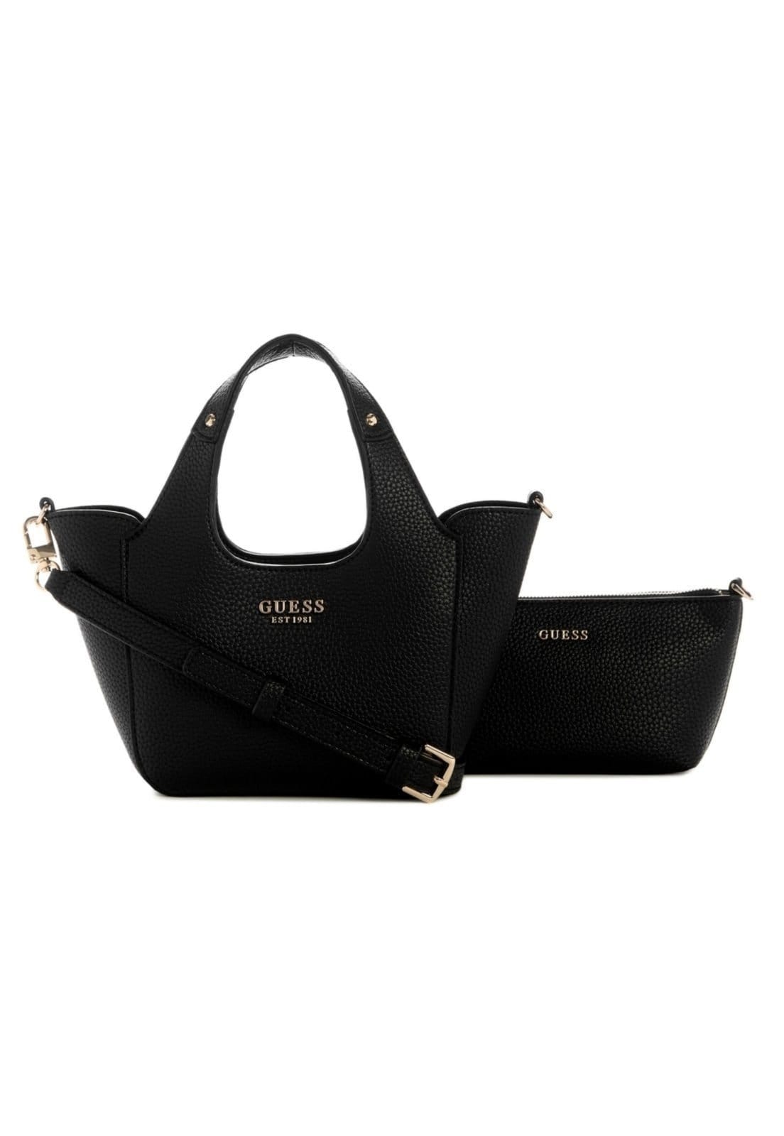 Vista 2 Bolsa Helina Mini Guess Tote Guess preto