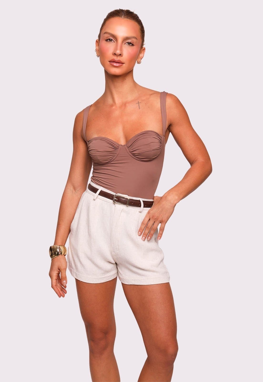 shorts com linho sand Mundo Lolita