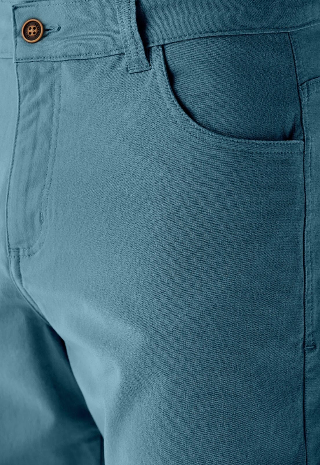 Vista 2 Calça Sarja Slim 5 Bolsos Traymon Petroleo Traymon azul marinho