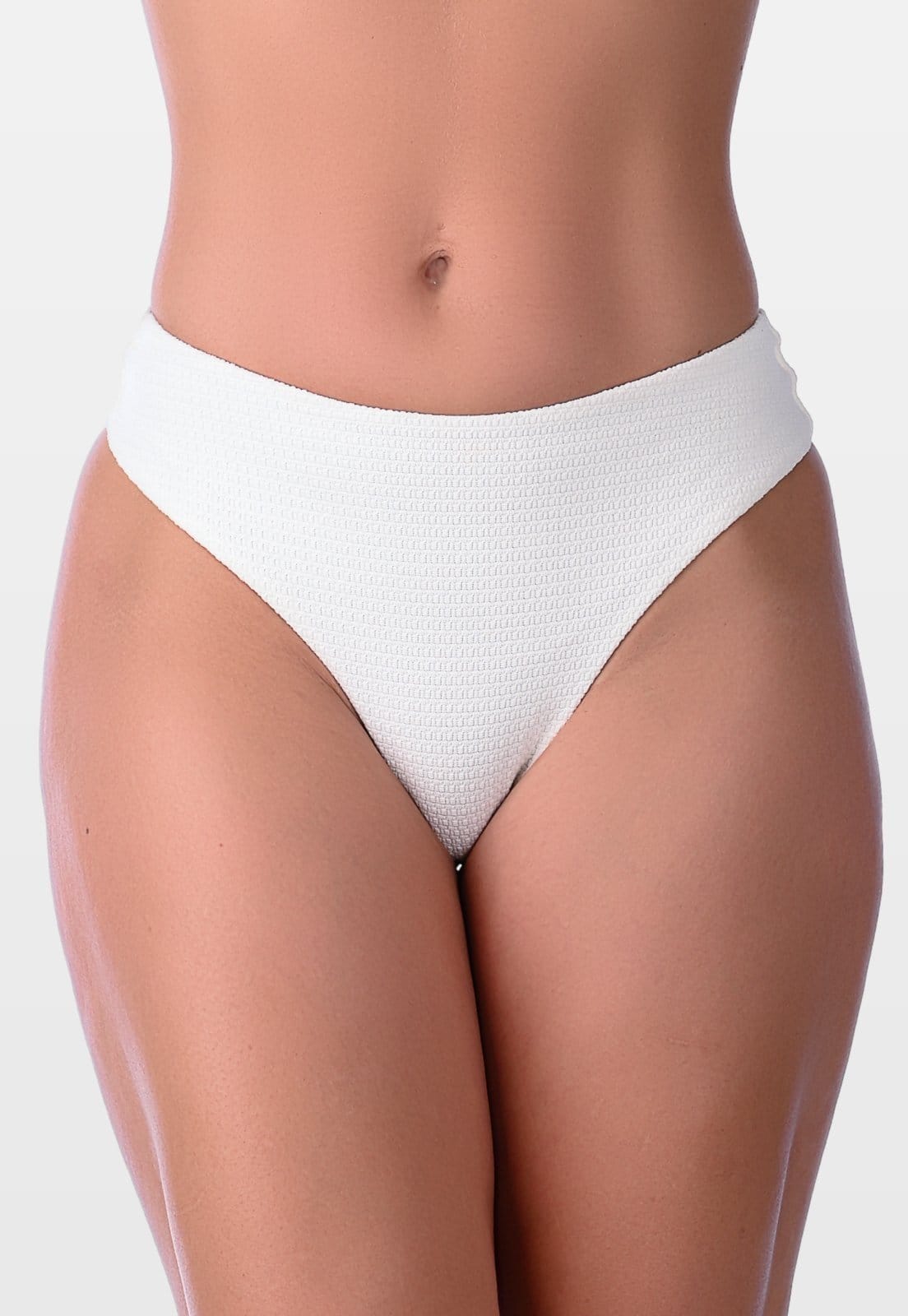 Calcinha Summer Soul Fio Dental Duplo Cintura Baixa Texturizado Off White
