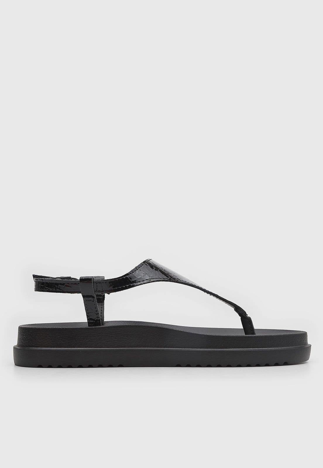 Vista 2 Rasteira Fechada Feminina Dakota Tiras Croco Preta Dakota preto