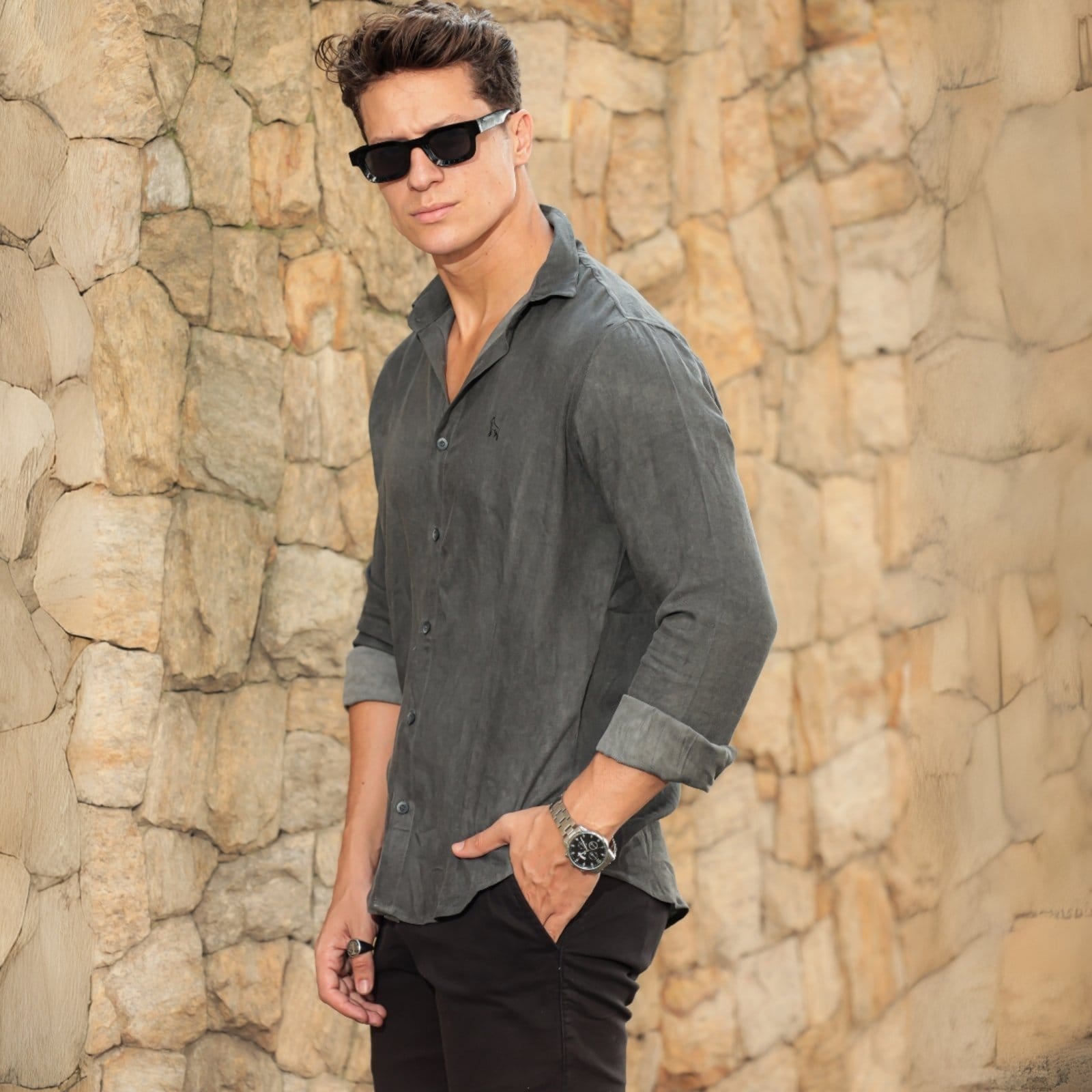 Camisa De Viscose Bordada Masculina Revanche Pinheiro