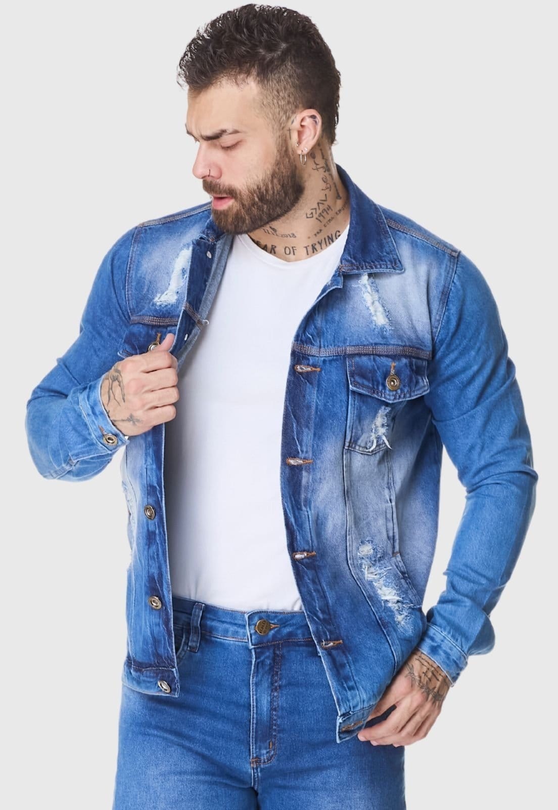 Jaqueta Masculina HNO Jeans Premium Destroyed
