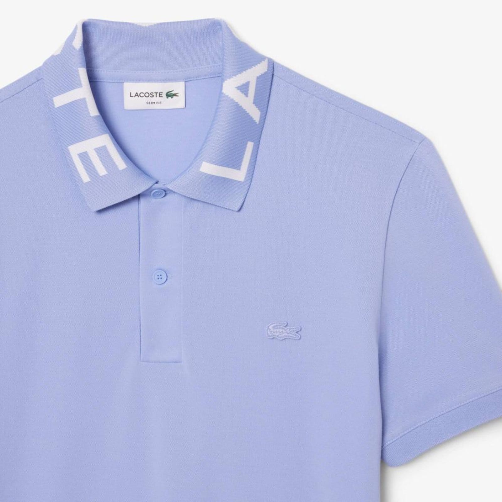 Vista 2 Camisa Polo Jacquard Branded Corte Ajustado Lacoste roxo