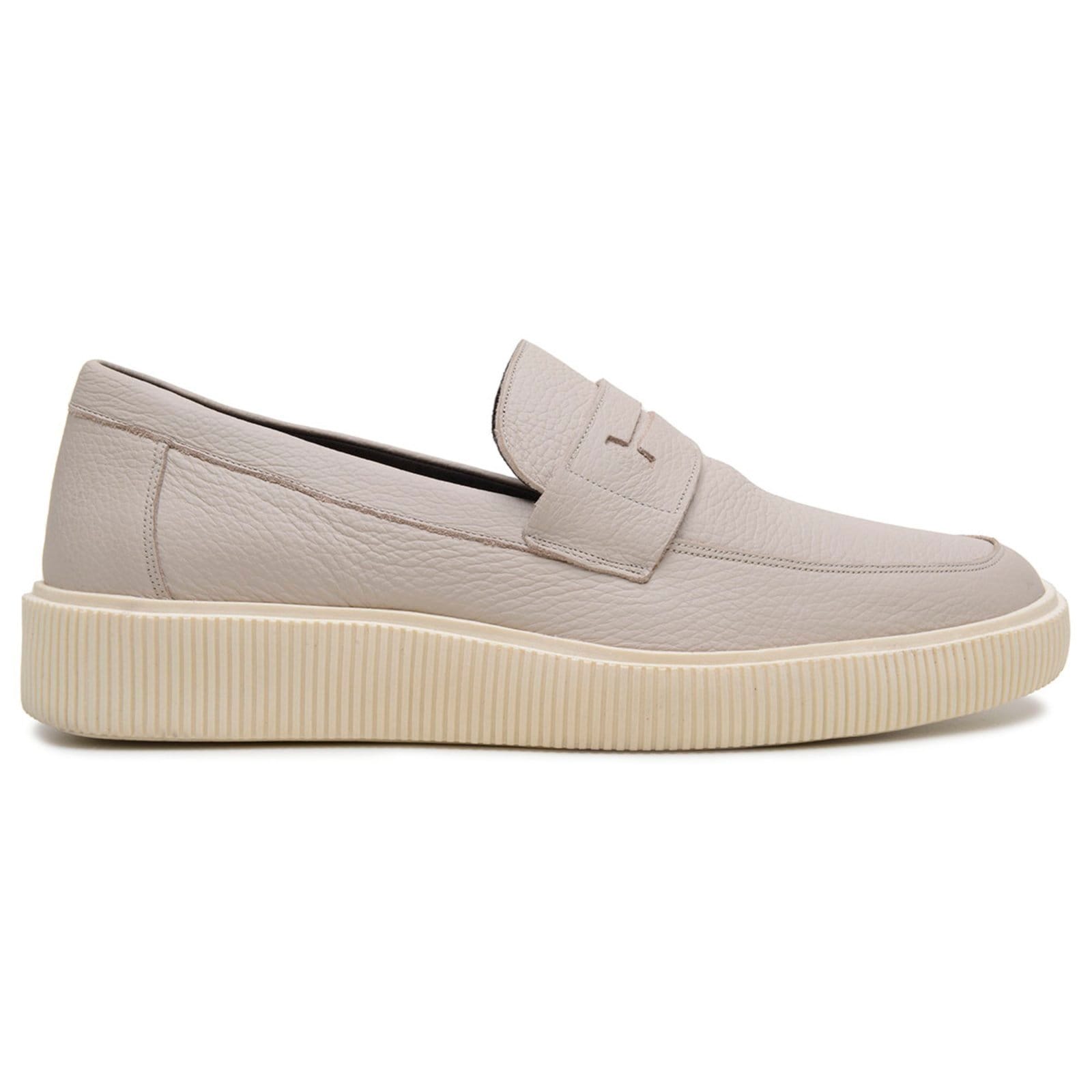 Vista 2 Sapato Mocassim Masculino Anna Andrade Casual Em Couro Slip On Oxford Elegante Marfim Anna Andrade bege