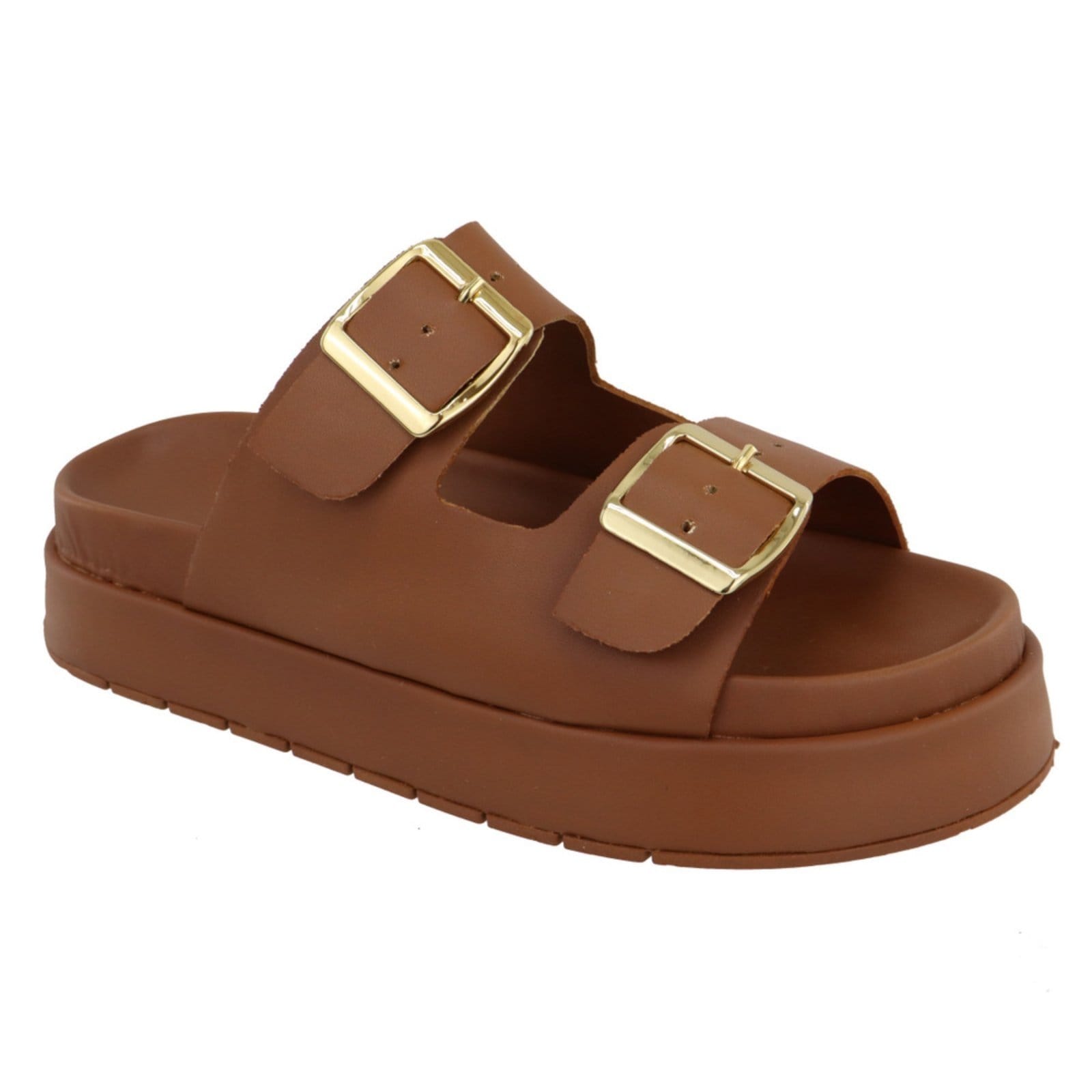 Sandalia Papete Rasteira Feminina Sola Alta