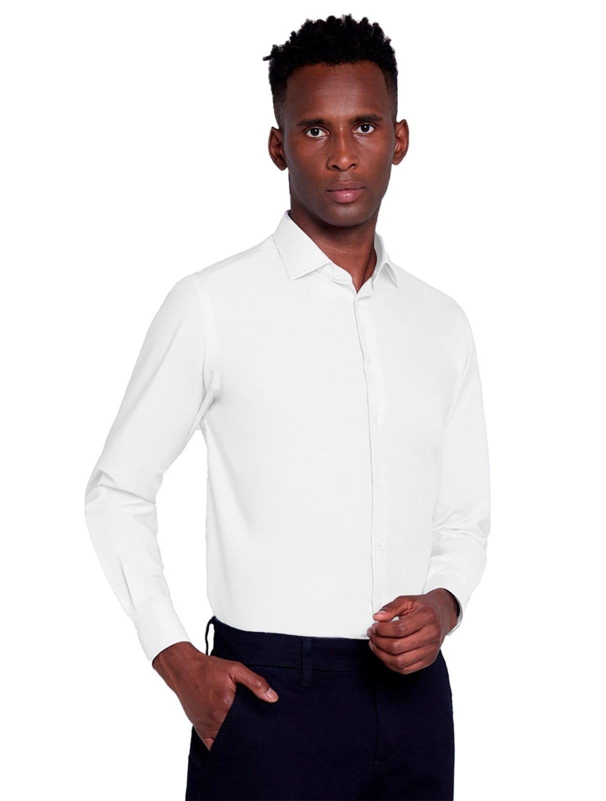Camisa Dudalina Masculina Slim Tricoline Lisa Branca