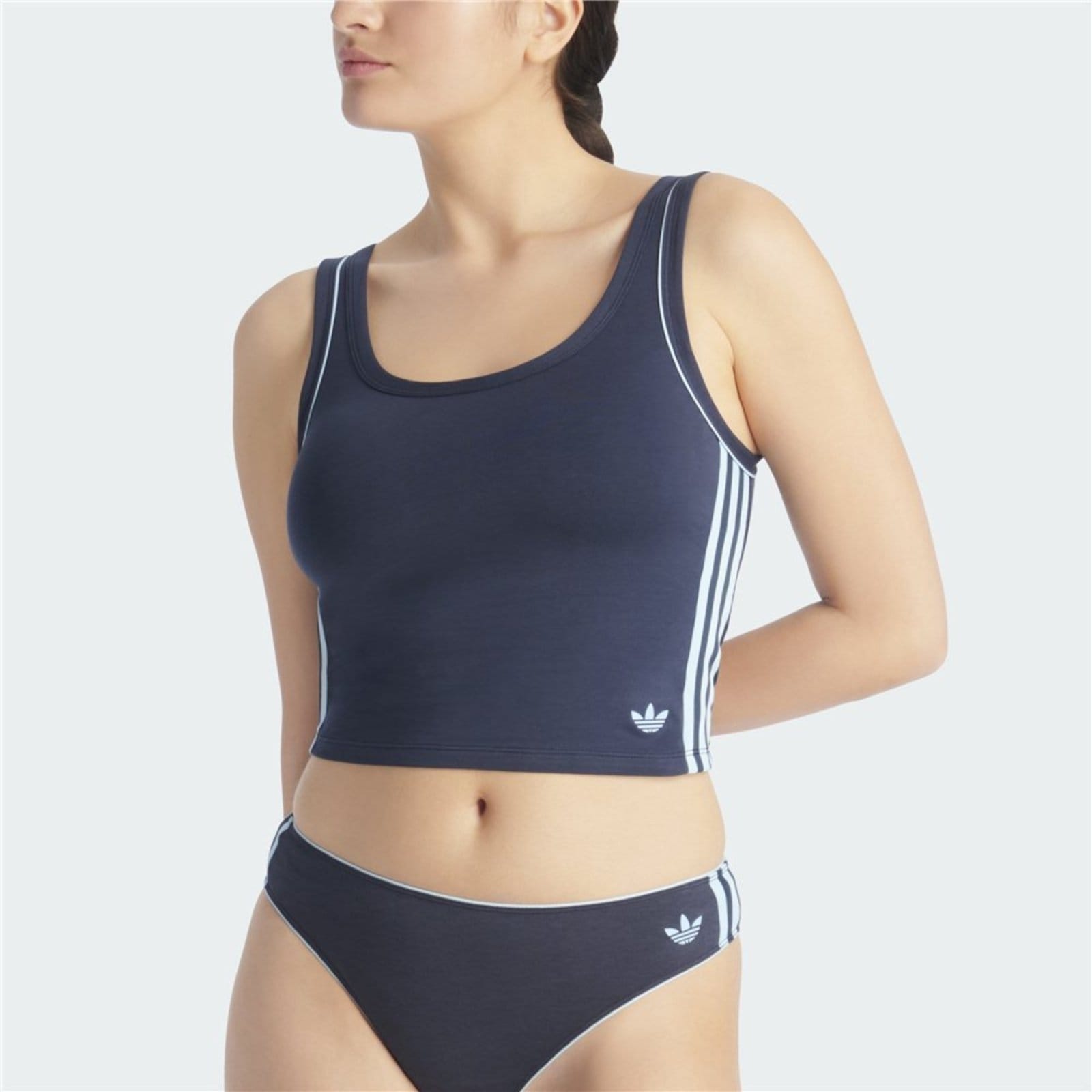 Vista 2 Top Cropped adidas Adidas Underwear azul marinho