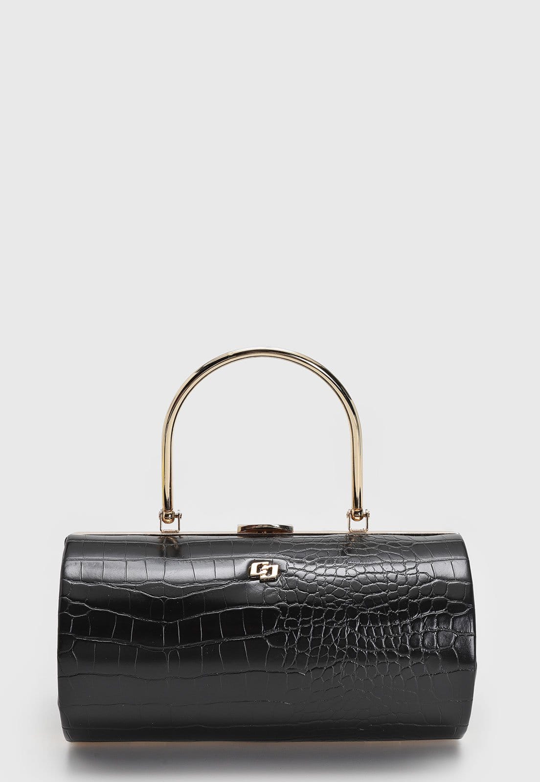 Vista principal Bolsa Feminina Colcci Croco Cilíndrica Preta Colcci preto
