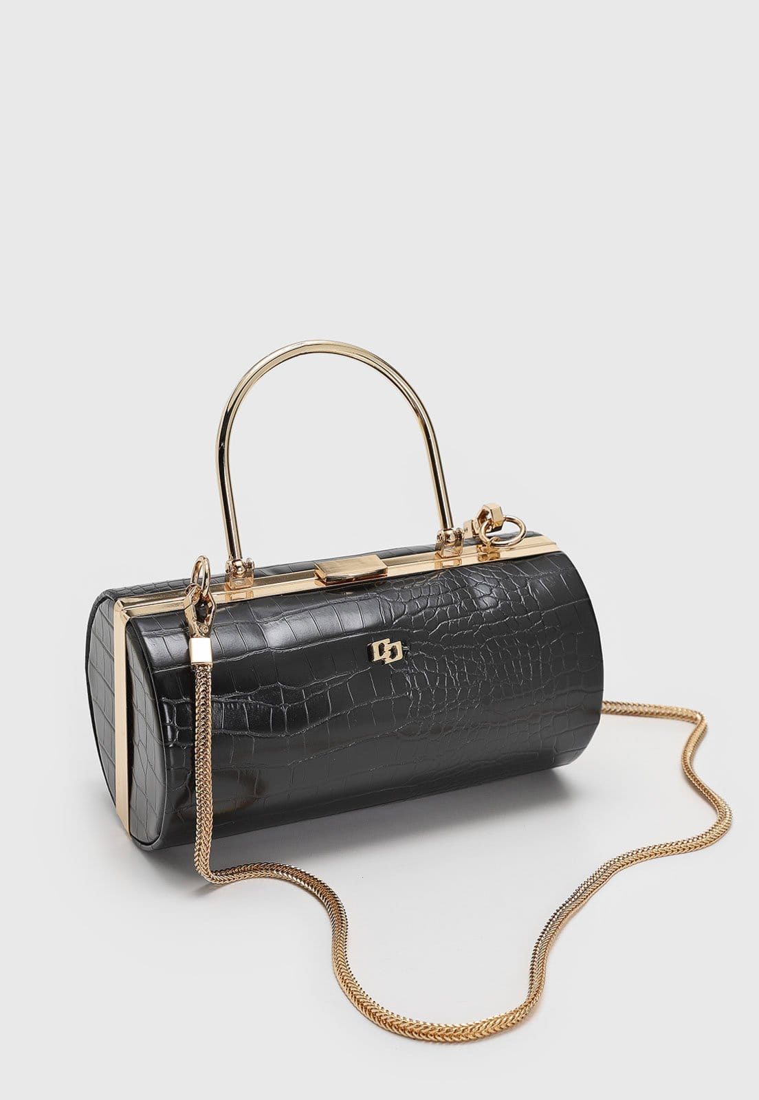 Vista 2 Bolsa Feminina Colcci Croco Cilíndrica Preta Colcci preto