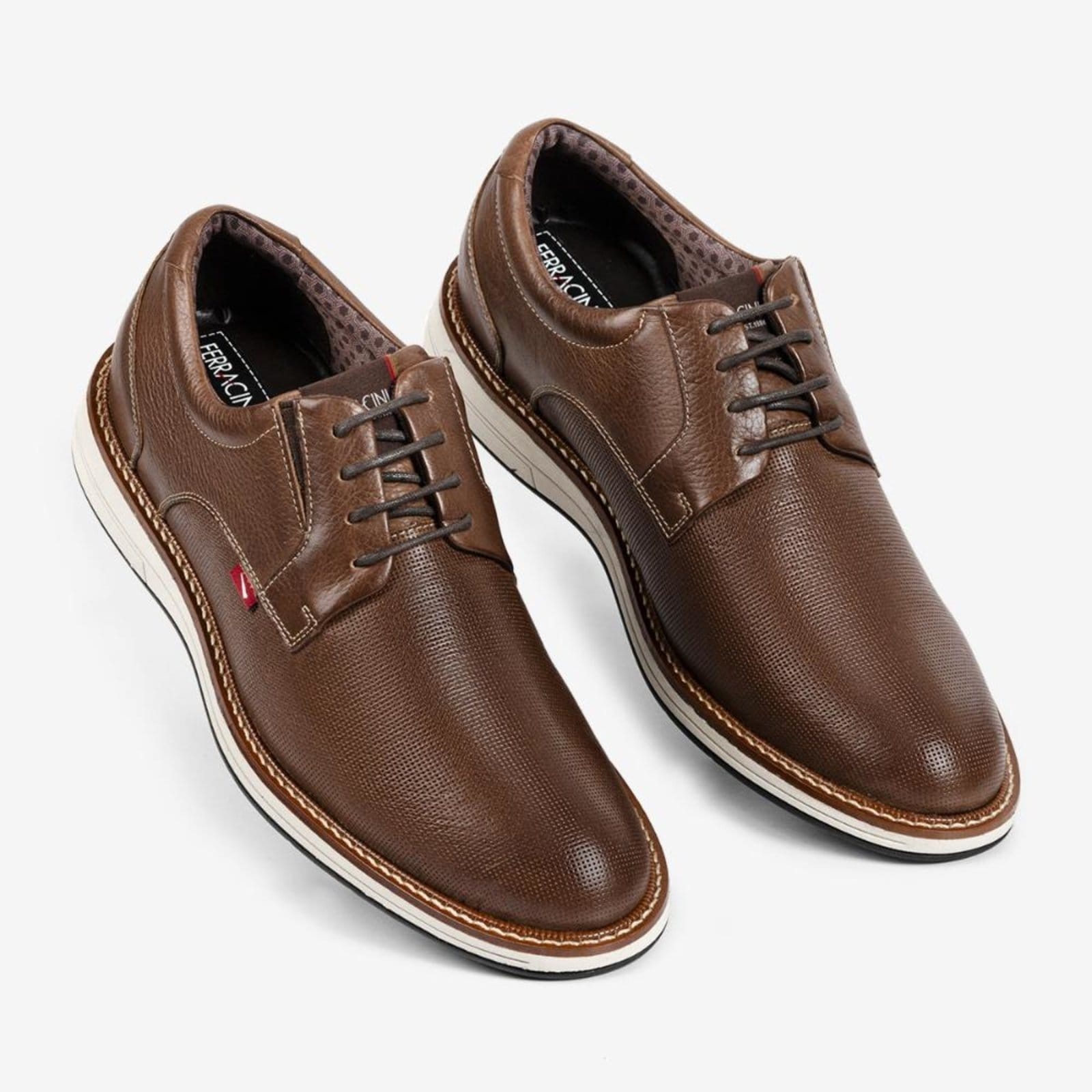 Vista 2 Sapato Masculino Couro Legítimo Ferracini Casual Kingston 6152-675I FERRACINI marrom