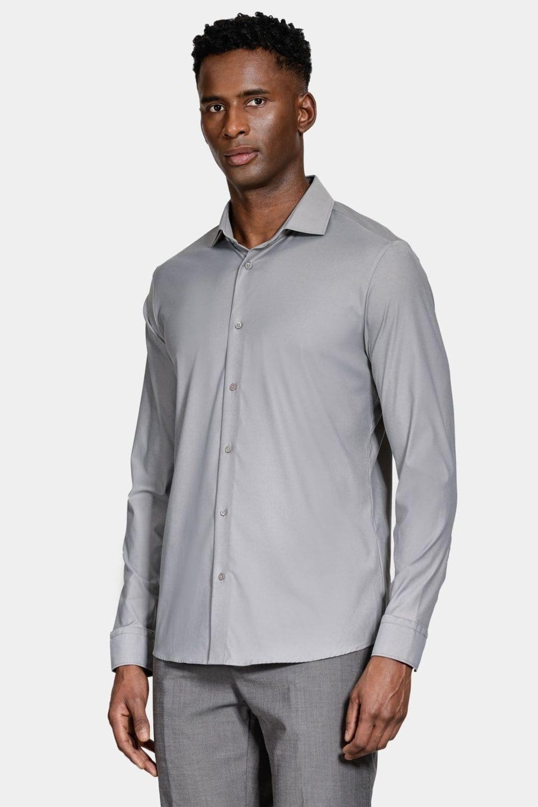 Vista 2 Camisa Aramis Aramis Manga Longa Tech Flex Sarja Aramis cinza