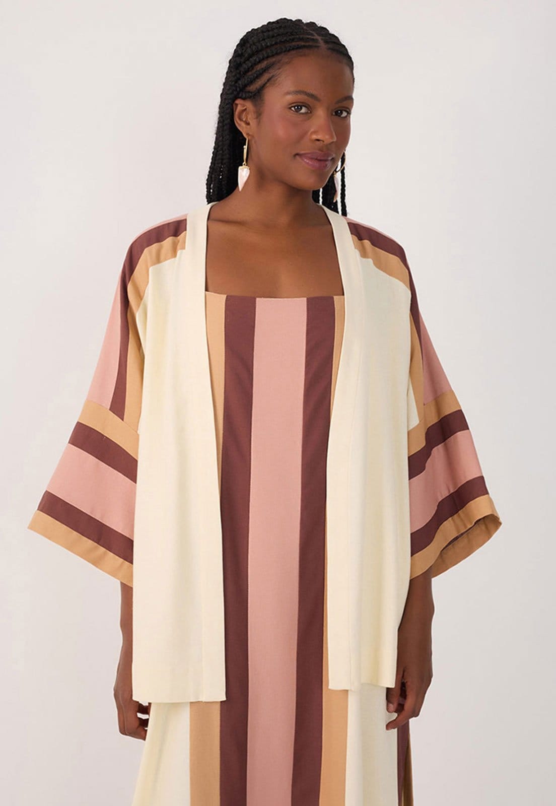 Vista principal Kimono Dress To Reto Estampado Aberto Off-White Dress to off-white white