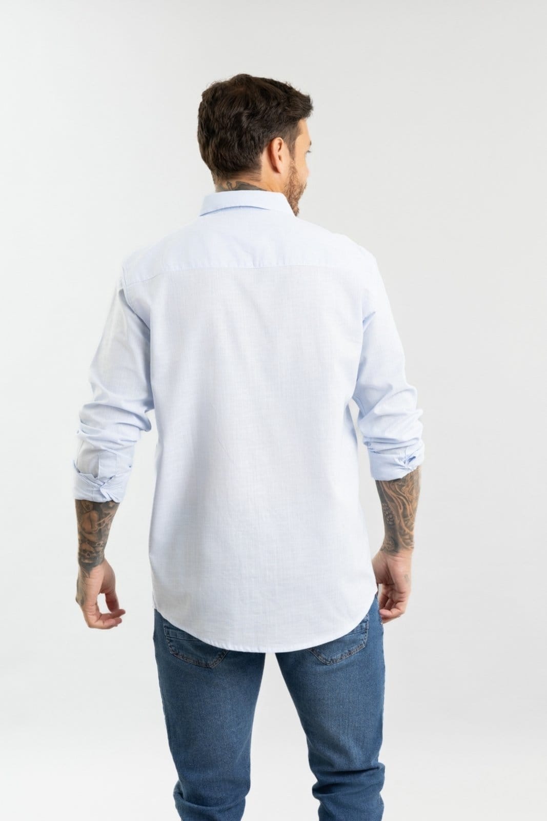 Camisa Masculina Manga Longa em Algodão com Botões Dialogo - 2