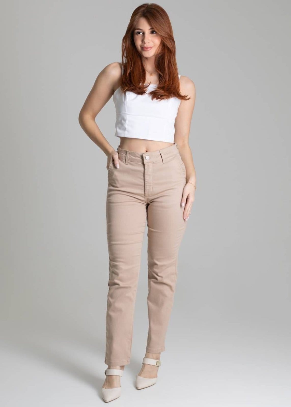 Vista 2 Calça Sarja Sawary Reta - 277996 Sawary bege