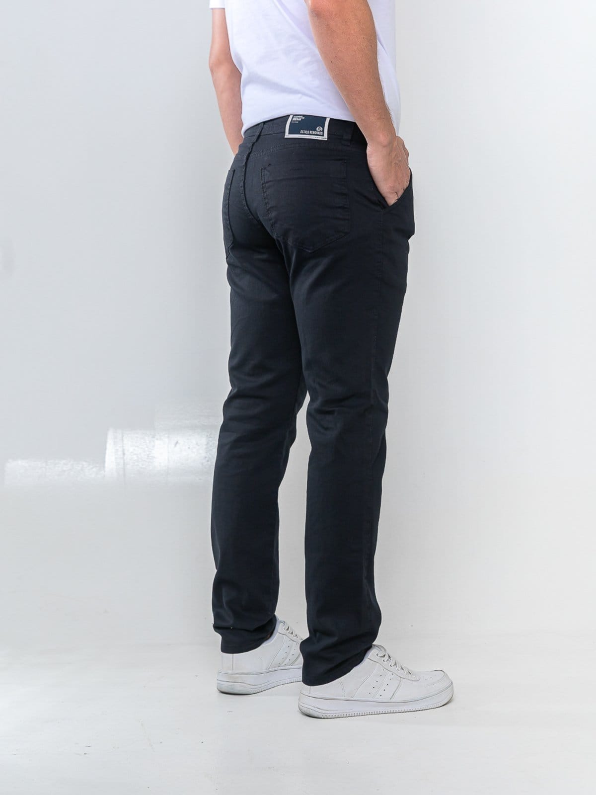 Vista 2 Calça Sarja Classica e Casual - 5 Estilos Confortavel e Elegante Masculina 5 ESTILOS preto