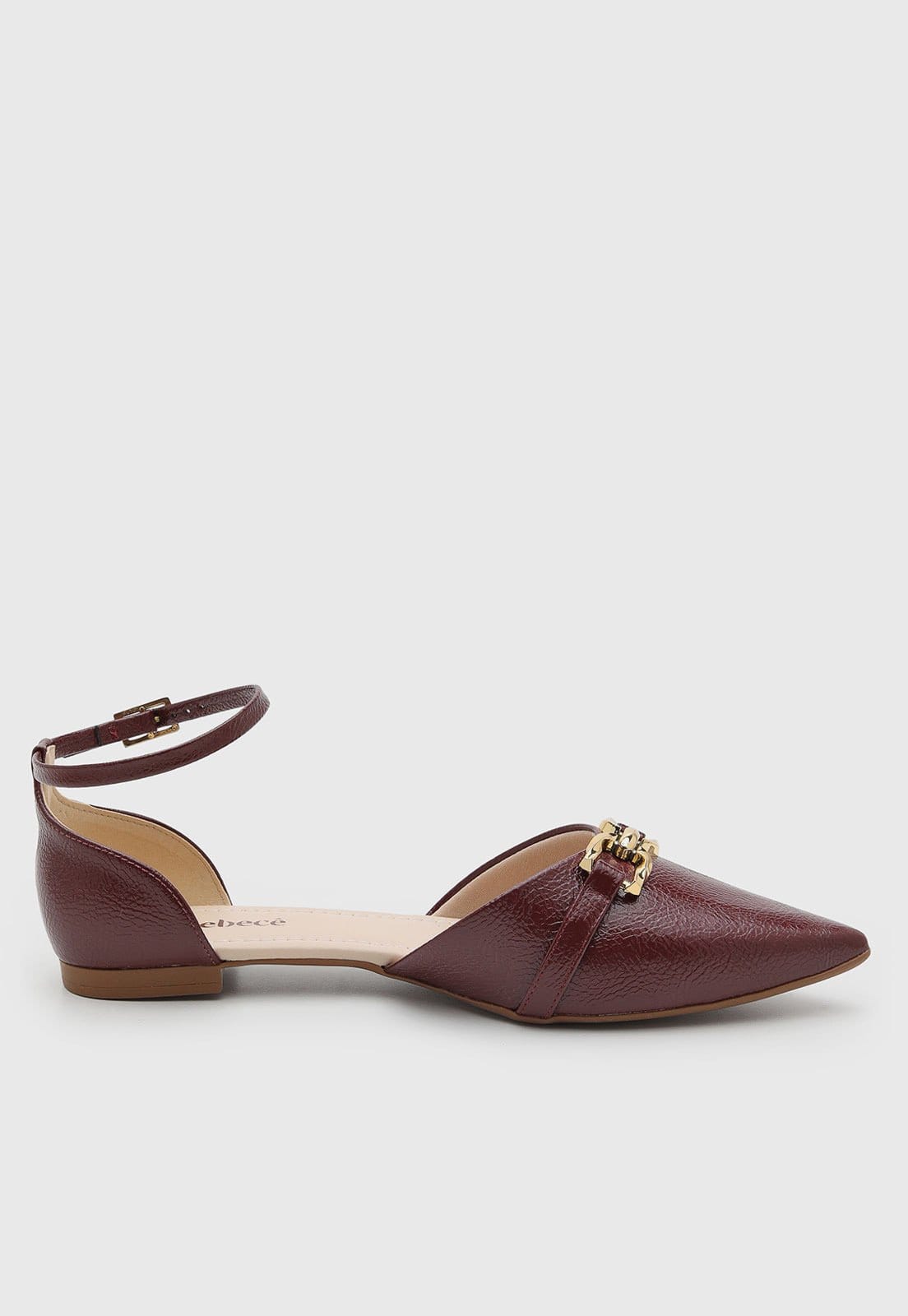 Vista 2 Sapatilha Feminina cê Fivela BEBECÊ vinho