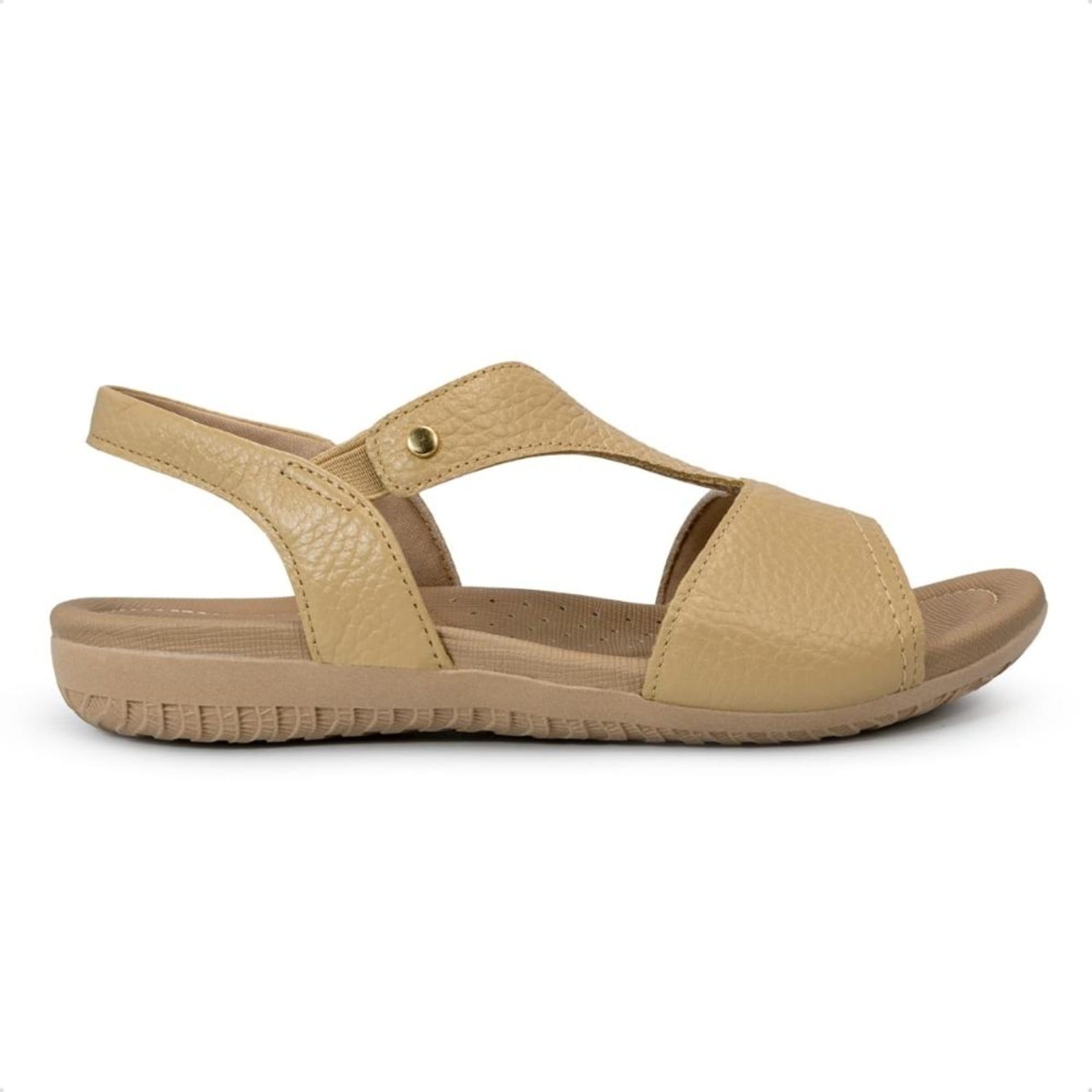 Vista principal Sandália Usaflex Feminina Elástico em Couro Casual R18083 Usaflex bege