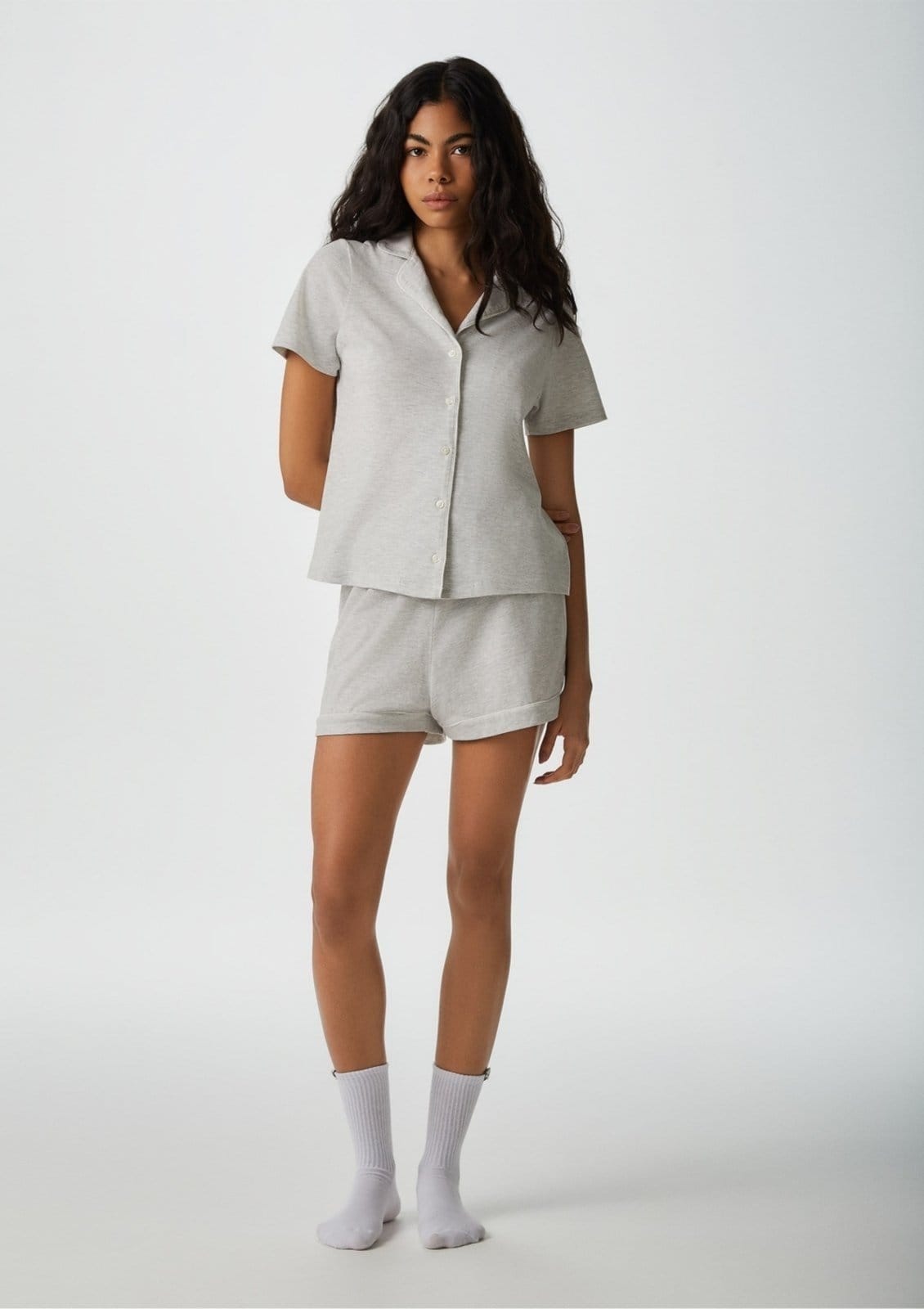 Pijama Curto Feminino Com Botões Hering