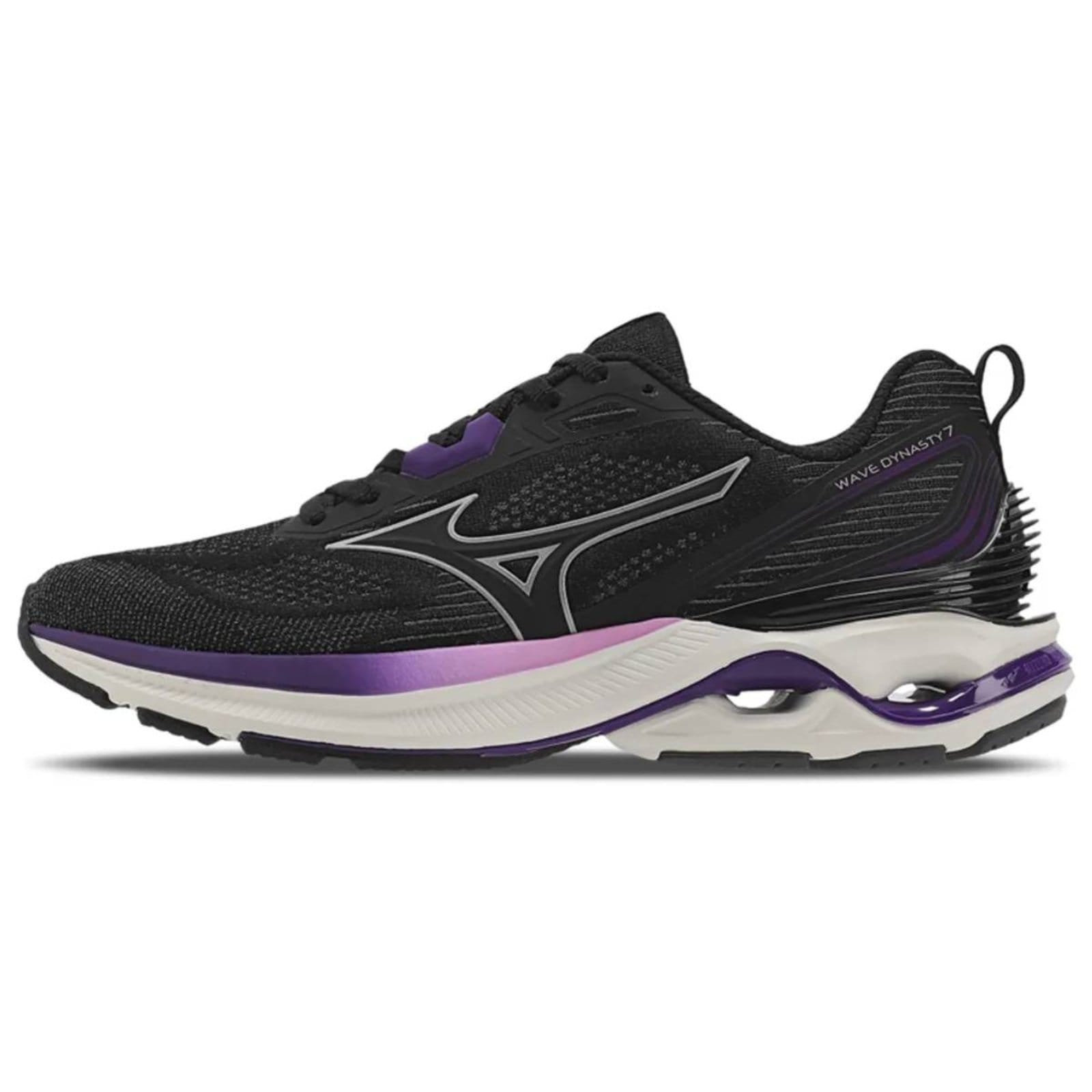 Vista 2 Tênis Mizuno Wave Dynasty 7 - Feminino Roxo Mizuno preto