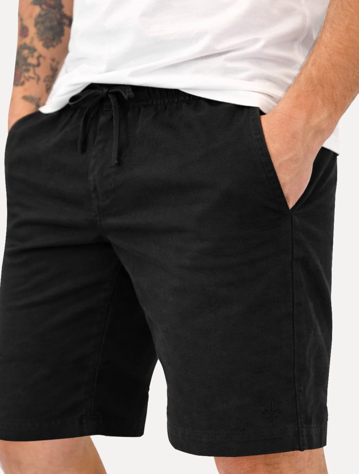 Bermuda Dudalina Masculina Sarja Elástico Algodão Preta