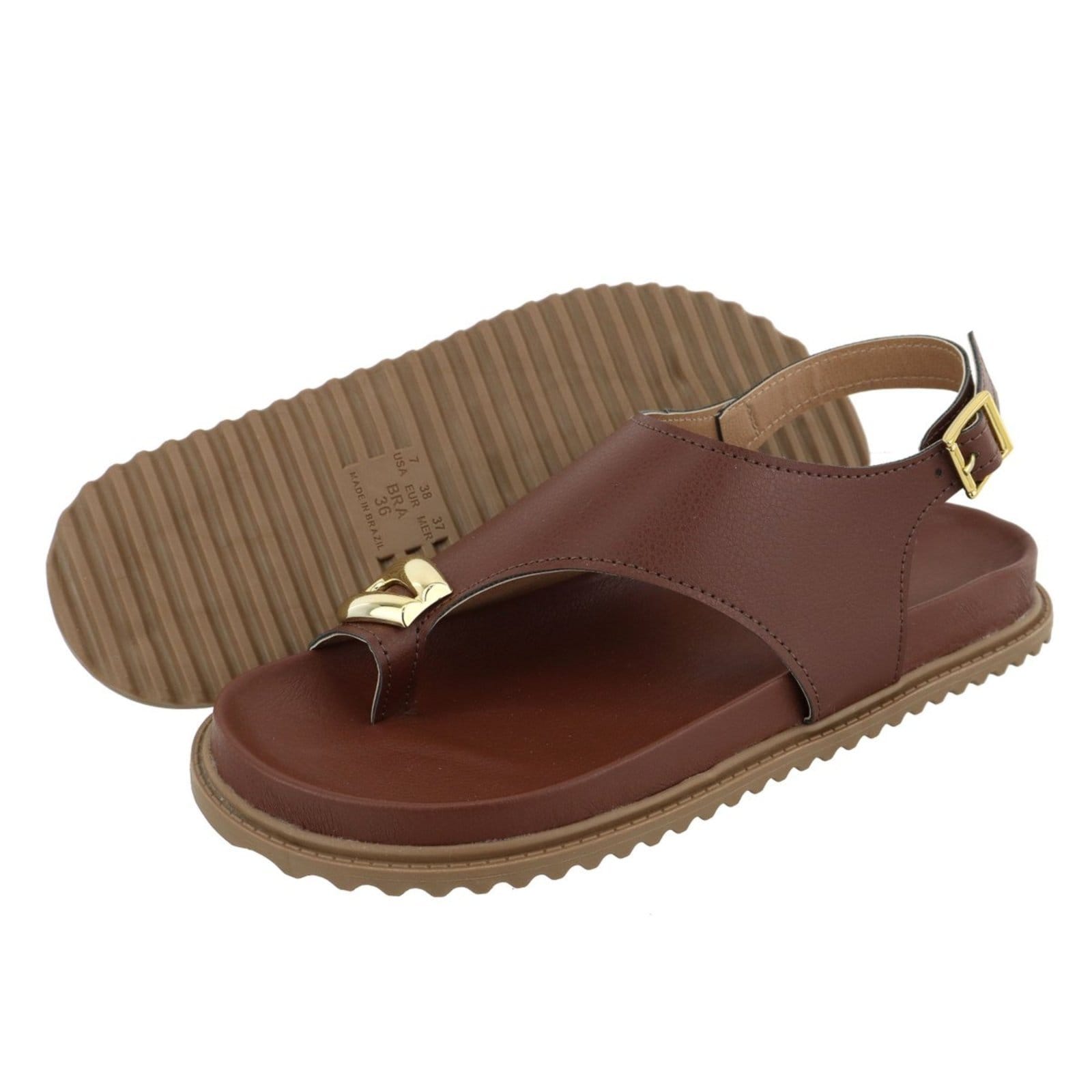 Vista 2 Sandália Papete Feminina Lançamento Dedos TELLINI STORE marrom