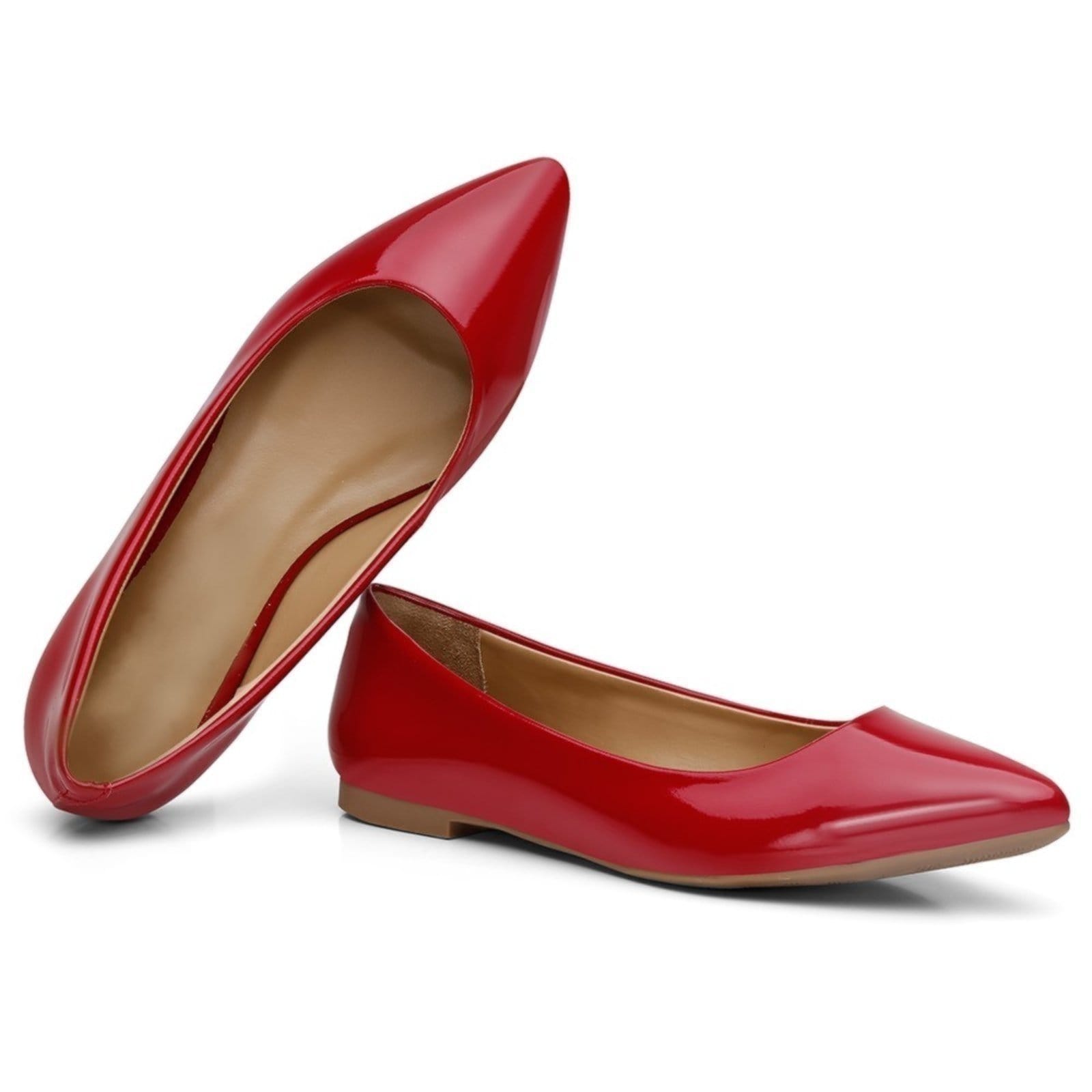 Vista 2 Sapatilha Bico Fino Nine4 Estilo Casual Conforto Vermelha Nine4 vermelho